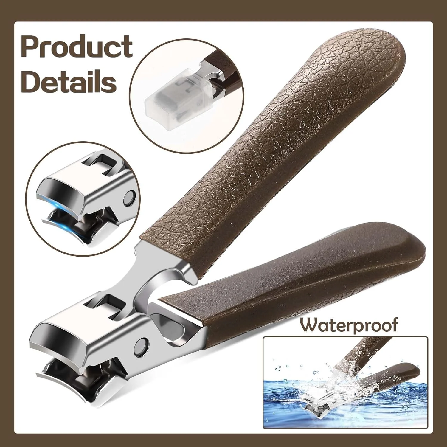 ناخن گیر برای ناخن های ضخیم، ناخن گیرهای پا با دسته بزرگ، مناسب برای ناخن های ضخیم دست و پا، مردانه و زنانه - قهوه ای ناخن گیر برای ناخن های ضخیم، ناخن گیرهای پا با دسته بزرگ، مناسب برای ناخن های ضخیم دست و پا، مردانه و زنانه - قهوه ای