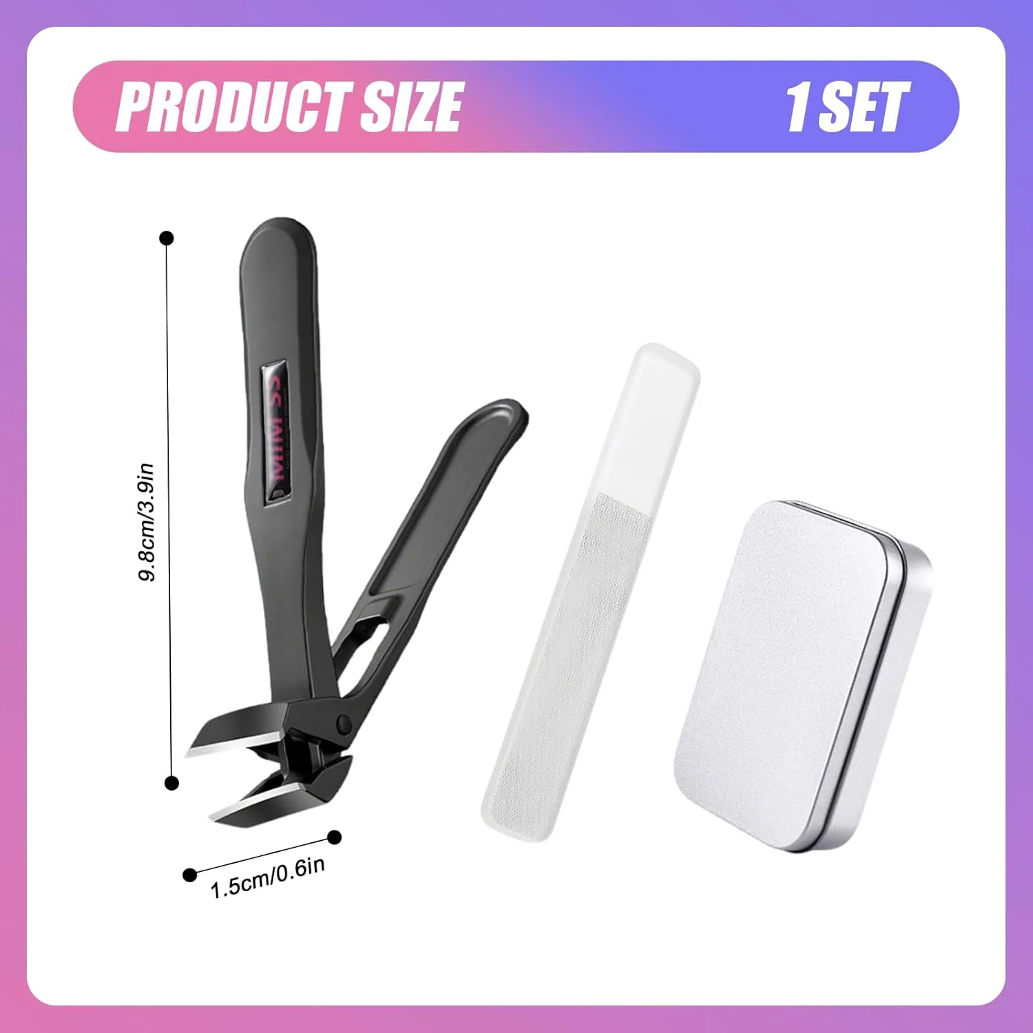 ناخن گیر زاویه دار برای ناخن های ضخیم افراد مسن، مناسب برای سالمندان و آقایان، دهانه پهن، ناخن گیر و مرتب کننده ناخن استیل ضد زنگ، استفاده آسان ناخن گیر زاویه دار برای ناخن های ضخیم افراد مسن، مناسب برای سالمندان و آقایان، دهانه پهن، ناخن گیر و مرتب کننده ناخن استیل ضد زنگ، استفاده آسان