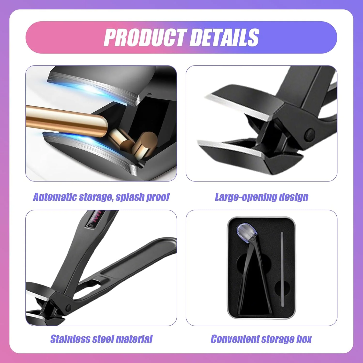 ناخن گیر زاویه دار برای ناخن های ضخیم افراد مسن، مناسب برای سالمندان و آقایان، دهانه پهن، ناخن گیر و مرتب کننده ناخن استیل ضد زنگ، استفاده آسان ناخن گیر زاویه دار برای ناخن های ضخیم افراد مسن، مناسب برای سالمندان و آقایان، دهانه پهن، ناخن گیر و مرتب کننده ناخن استیل ضد زنگ، استفاده آسان