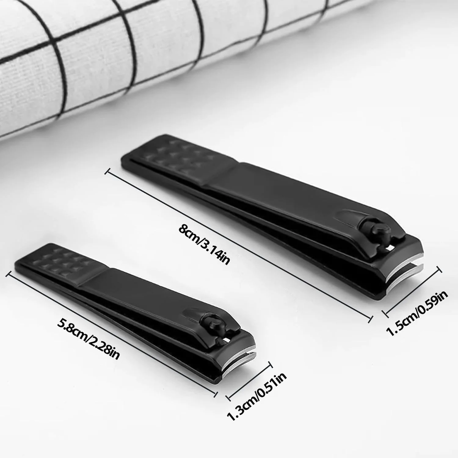 ست ناخن گیر، ناخن گیرهای فوق العاده تیز و محکم برای ناخن های دست و پا، مشکی 2 عددی