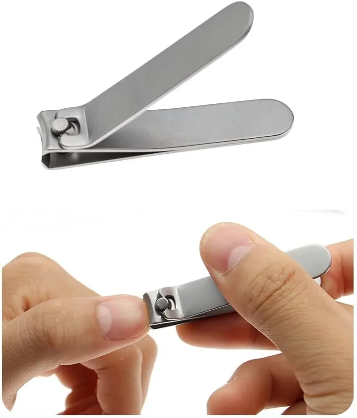 ست ناخن گیر، ست ناخن گیر استیل ضد زنگ، ست مانیکور شامل سوهان ناخن، عقب زننده کوتیکول، موچین ابرو و قاشقک گوش، ست مراقبت از ناخن به همراه کیف برای مانیکور و پدیکور، ست 5 عددی (نقره ای)