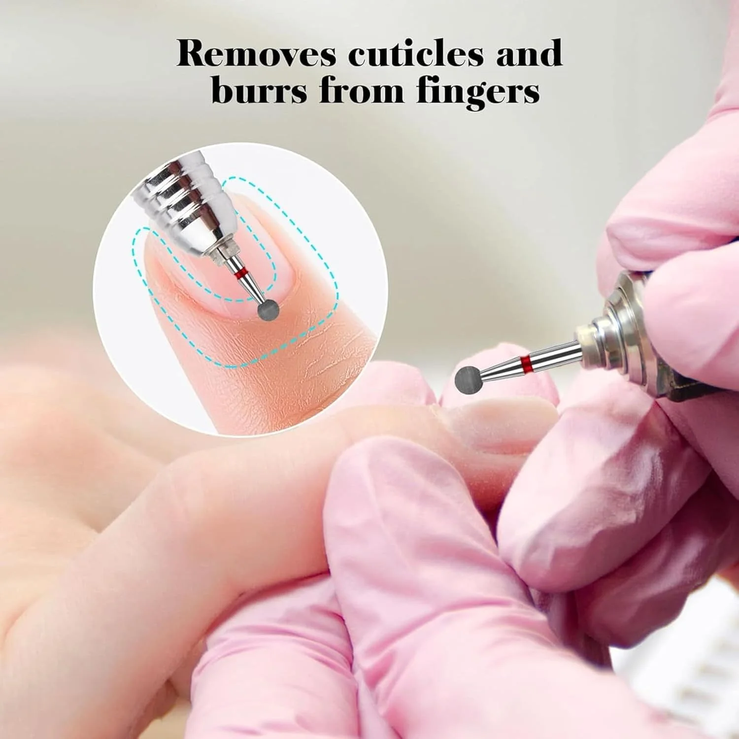 مجموعه ۶ عددی سر سوهان ناخن تزویق، سر سوهان مانیکور، سر سوهان الماسه کاربید با شیارهای مارپیچ الماسه، ابزار ایمن برای از بین بردن پوست مرده کوتیکول (۶ مدل)