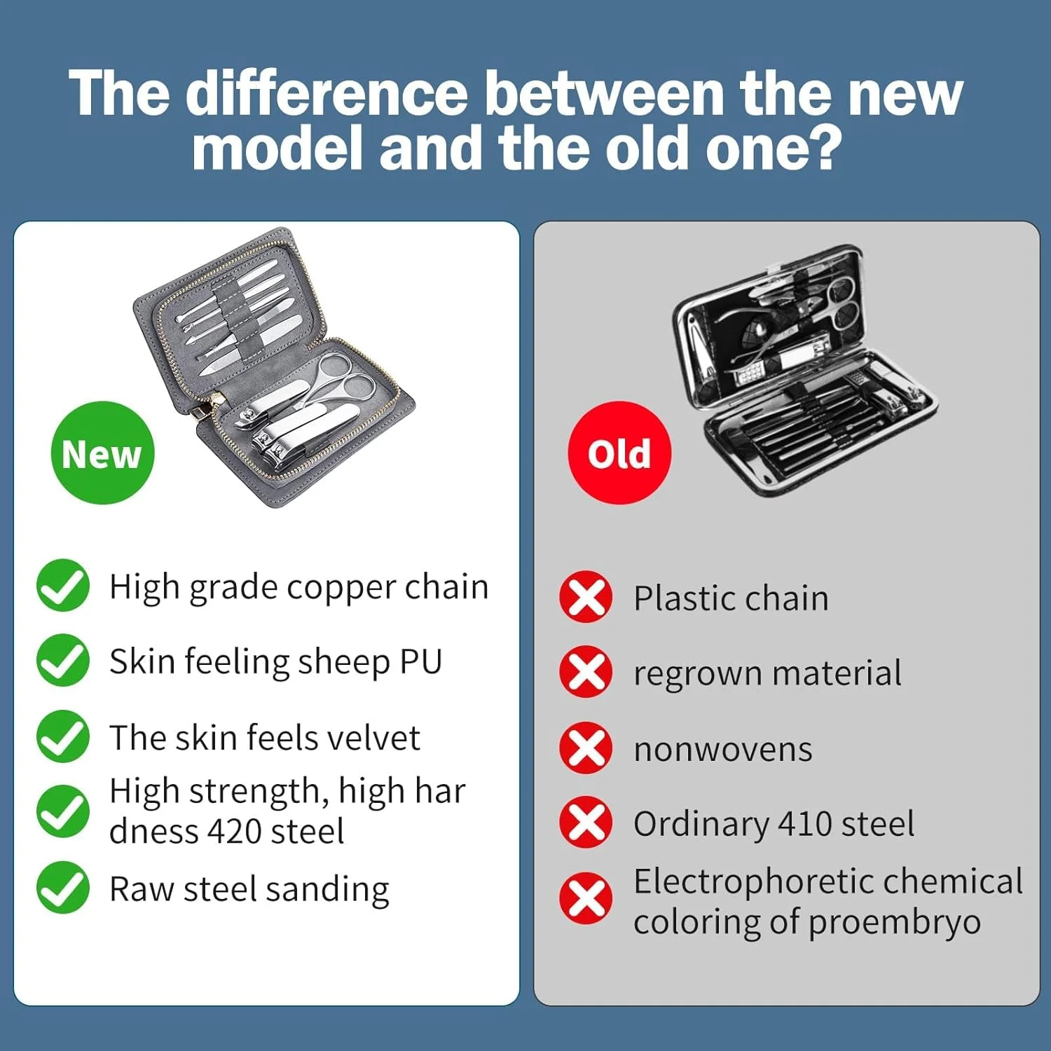 ست مانیکور Tazweeq، کیت ناخن، ست مراقبت از ناخن با ناخن گیر، سوهان ناخن و عقب زننده کوتیکول، ابزار مانیکور، ست ناخن با کیف چرمی PU لوکس، هدیه ای مناسب (9 تکه)