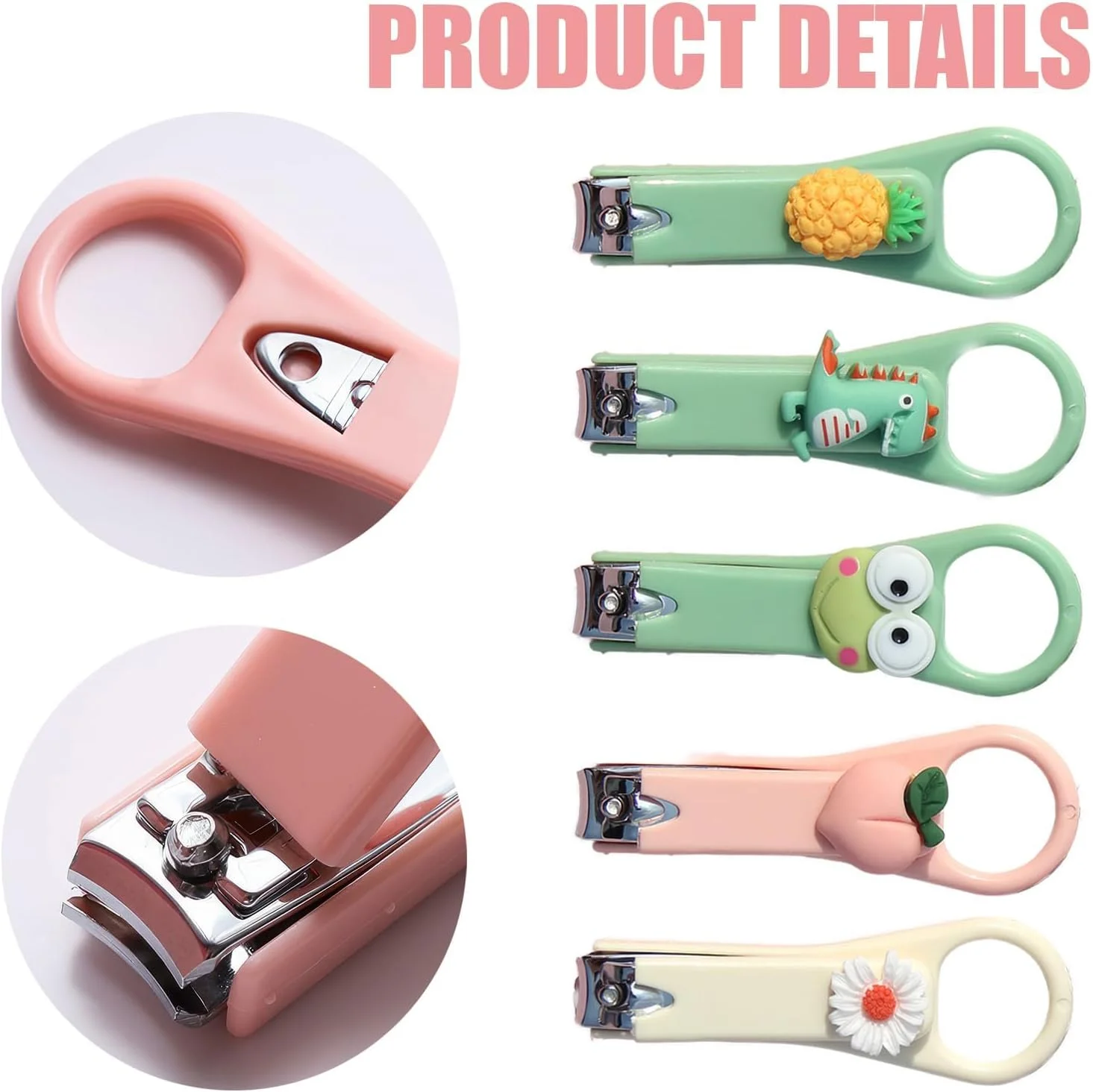 ست ناخن گیر کودک تزویق، 6 تکه ناخن گیر استیل ضد زنگ زیبا برای کودکان، ناخن گیر محکم برای زنان، دختران و کودکان ست ناخن گیر کودک تزویق، 6 تکه ناخن گیر استیل ضد زنگ زیبا برای کودکان، ناخن گیر محکم برای زنان، دختران و کودکان