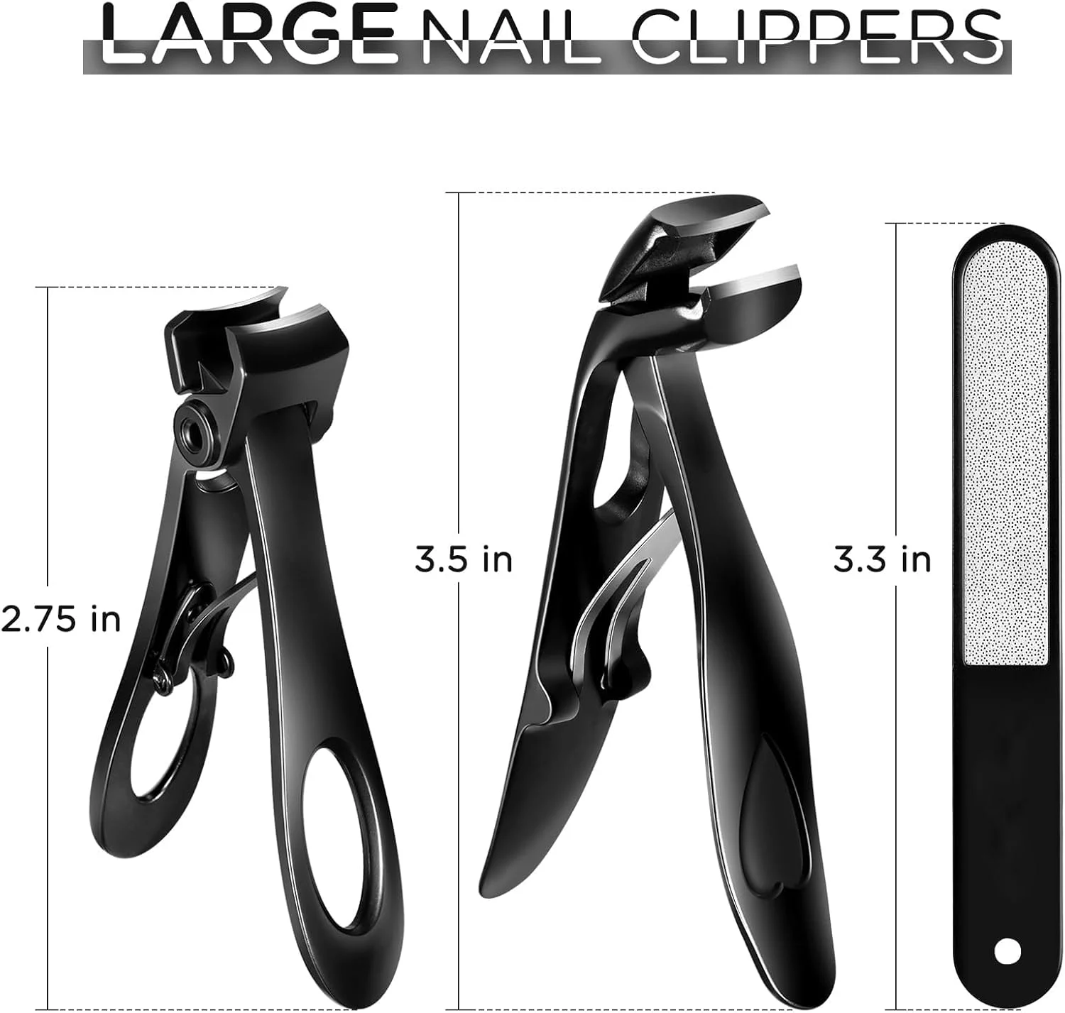 ناخن گیر تزویق برای افراد مسن، ناخن گیر انگشت پهن، ناخن گیر سر زاویه دار برای ناخن ضخیم، ناخن گیر حرفه ای برای مردان، زنان و بارداران (مشکی)