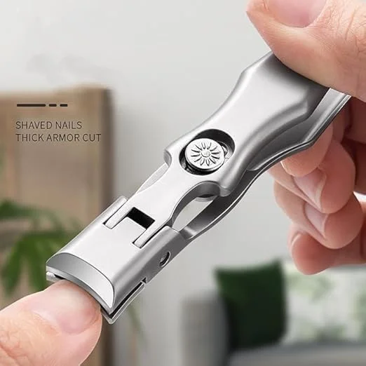 ناخن گیر تزویق، ناخن گیر فوق العاده تیز از جنس استیل ضد زنگ، ناخن گیر حرفه ای ضد پاشش برای سالمندان، کوتاه کردن آسان ناخن های ضخیم (نقره ای)