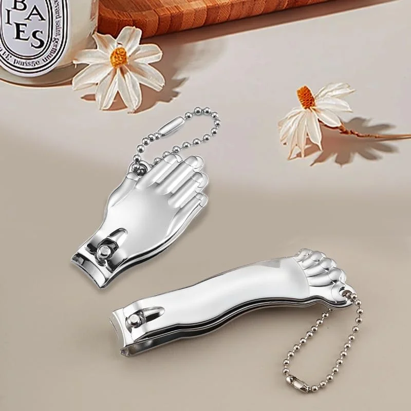 ست دو عددی ناخن گیر، ابزار مراقبت از ناخن، فوق العاده تیز و بادوام، مناسب برای ناخن های دست و پا، نقره ای، استیل ضد زنگ