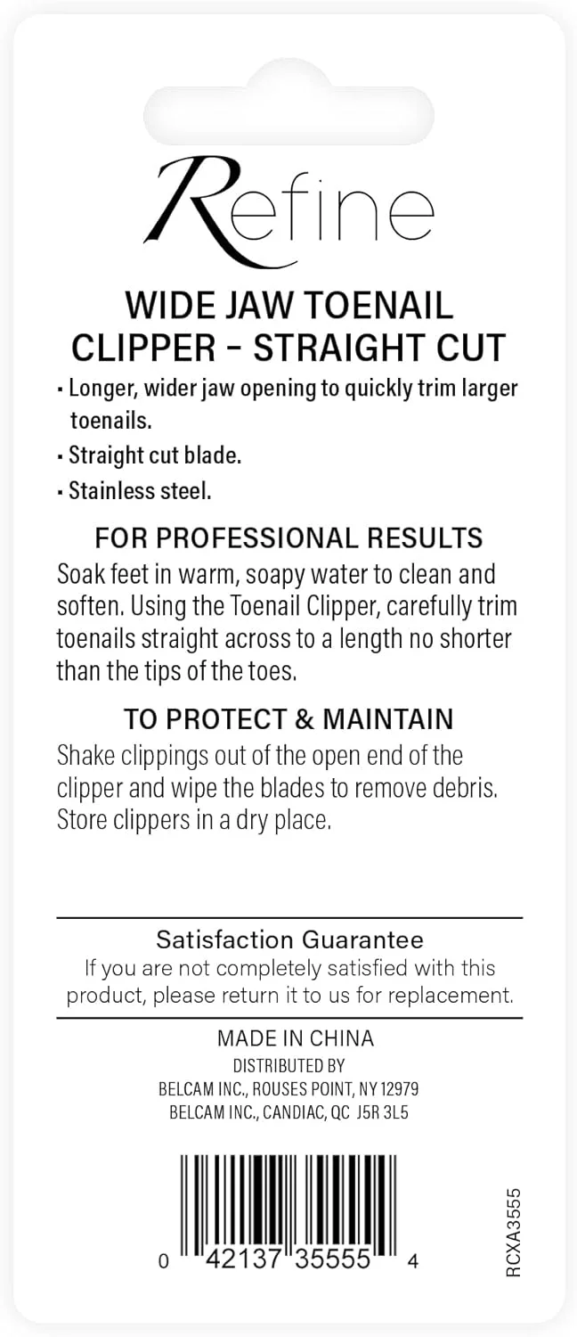 ناخن گیر انگشت شست پا با فک پهن و برش مستقیم، استیل ضد زنگ، 2 عدد