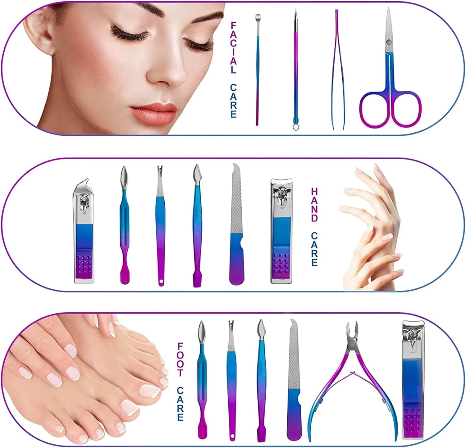 ست مانیکور و پدیکور حرفه ای IFAN شامل سوهان ناخن، ناخن گیر 12/15 تکه استیل رنگین کمانی، ابزار مراقبت از صورت، مناسب برای مسافرت و هدیه برای خانم ها و آقایان (12 تکه) ست مانیکور و پدیکور حرفه ای IFAN شامل سوهان ناخن، ناخن گیر 12/15 تکه استیل رنگین کمانی، ابزار مراقبت از صورت، مناسب برای مسافرت و هدیه برای خانم ها و آقایان (12 تکه)