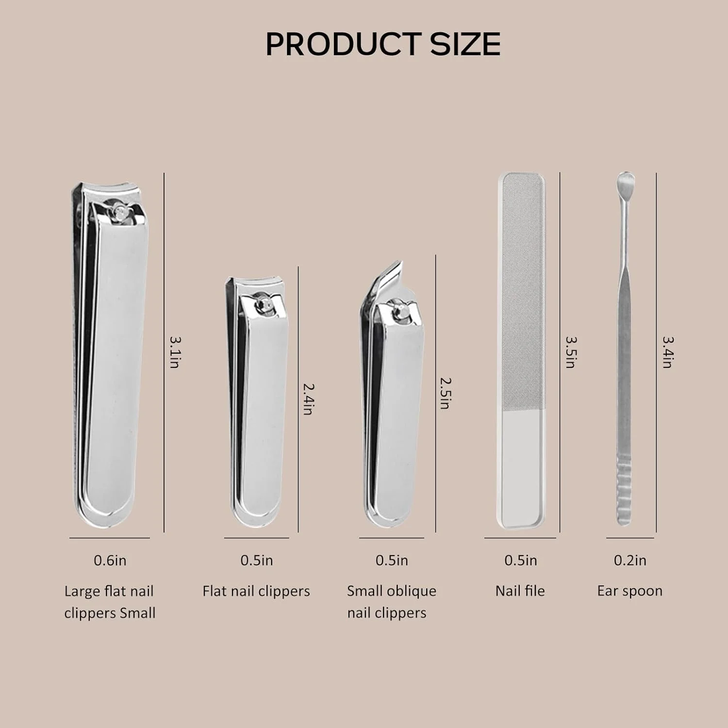 ست ناخن گیر، قیچی ناخن انگشتان دست و پا، ست مانیکور پدیکور - 5 تکه ست حرفه ای استیل ضد زنگ، ابزار مراقبت از ناخن با کیف مسافرتی لوکس - (صورتی) ست ناخن گیر، قیچی ناخن انگشتان دست و پا، ست مانیکور پدیکور - 5 تکه ست حرفه ای استیل ضد زنگ، ابزار مراقبت از ناخن با کیف مسافرتی لوکس - (صورتی)