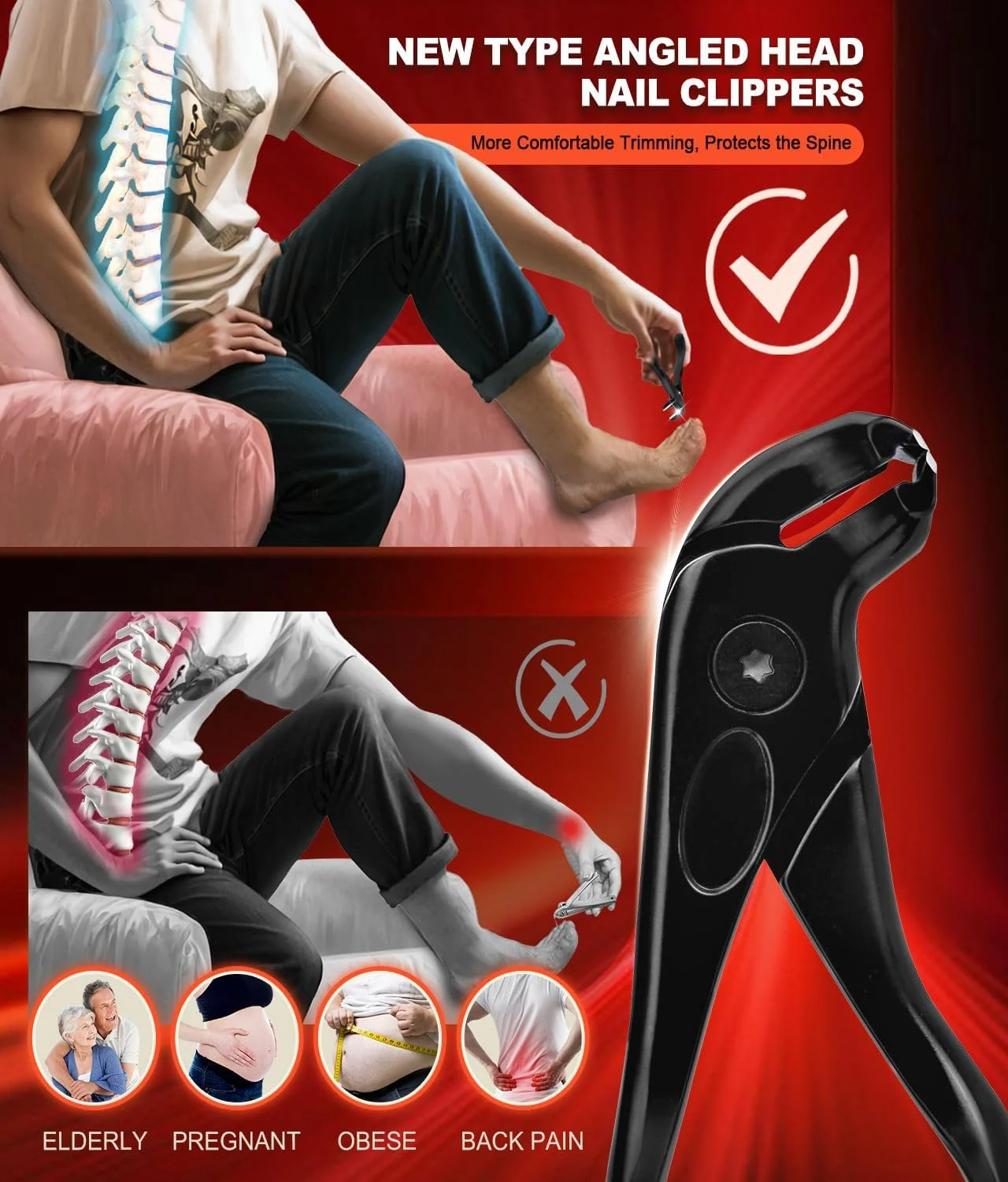 ناخن گیر سر زاویه دار برای ناخن های ضخیم، ناخن گیر انگشت پا با دسته بلند برای سالمندان، طراحی ضد پاشش استیل ضد زنگ، ناخن گیر برای مردان و زنان، ناخن گیر ارگونومیک ناخن گیر سر زاویه دار برای ناخن های ضخیم، ناخن گیر انگشت پا با دسته بلند برای سالمندان، طراحی ضد پاشش استیل ضد زنگ، ناخن گیر برای مردان و زنان، ناخن گیر ارگونومیک