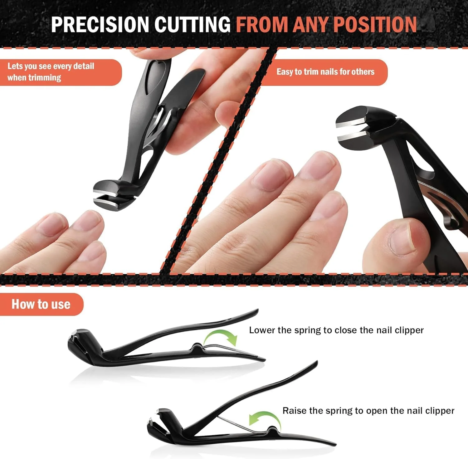 ناخن گیر سر کج برای سالمندان - ناخن گیر ارگونومیک برای ناخن های ضخیم، قیچی و اصلاح کننده ناخن استیل با کیفیت عالی به همراه محفظه جمع آوری ناخن برای آقایان و بانوان - مشکی ناخن گیر سر کج برای سالمندان - ناخن گیر ارگونومیک برای ناخن های ضخیم، قیچی و اصلاح کننده ناخن استیل با کیفیت عالی به همراه محفظه جمع آوری ناخن برای آقایان و بانوان - مشکی