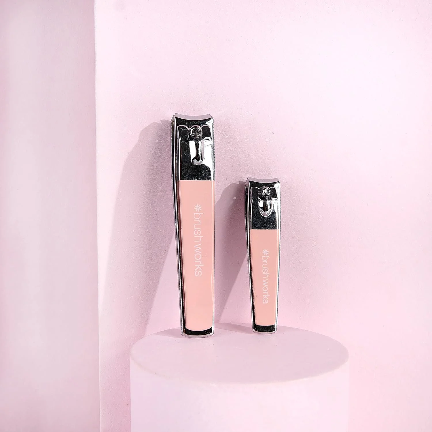 ست ناخن گیر و انگشت گیر براش ورکس، صورتی، 2 عدد