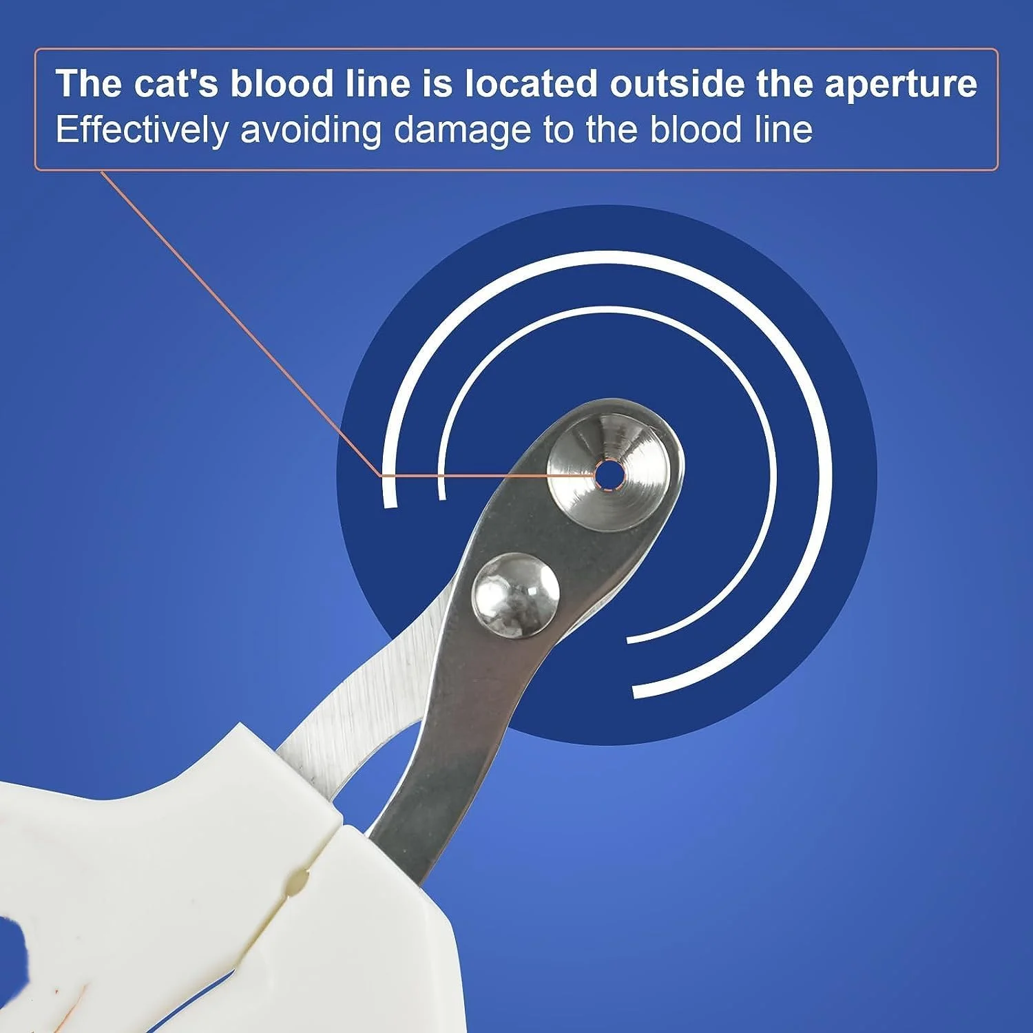 ناخن گیر گربه با سوراخ برش دایره ای - جلوگیری از کوتاه کردن بیش از حد ناخن حیوانات خانگی - طراحی ویژه برای گربه ها - تیغه زاویه دار تیز، ست پیرایش حرفه ای پنجه برای خانواده های تازه کار (آبی)