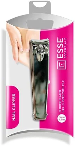 ناخن گیر روکش کروم Essentialz به همراه سوهان | روکش کروم | اندازه مناسب سفر | 5.6 سانتی متر ناخن گیر روکش کروم Essentialz به همراه سوهان | روکش کروم | اندازه مناسب سفر | 5.6 سانتی متر