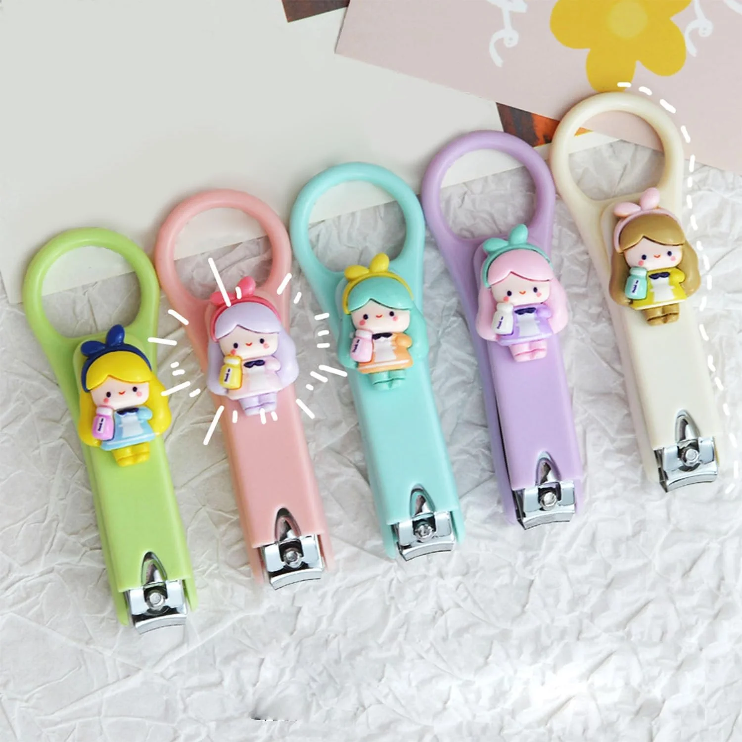 ست ناخن گیر کارتونی زیبا برای بانوان، ست 5 تکه ناخن گیر ضد پاشش، ست قیچی ناخن مخصوص بانوان، لوازم جانبی مانیکور LCC909-01 ست ناخن گیر کارتونی زیبا برای بانوان، ست 5 تکه ناخن گیر ضد پاشش، ست قیچی ناخن مخصوص بانوان، لوازم جانبی مانیکور LCC909-01