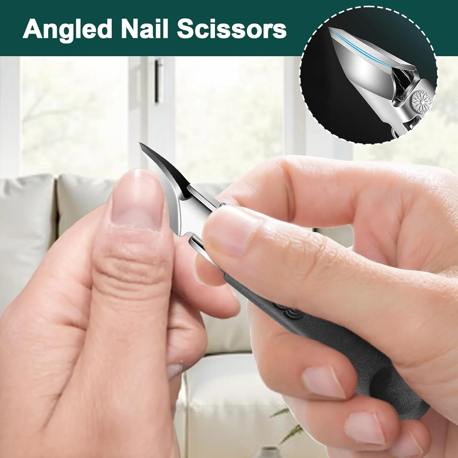 ناخن گیر اریب - ابزار پیرایش ناخن با دهانه پهن برای سالمندان، بانوان و آقایان، مناسب برای نگهداری روزانه، پیرایش شخصی، منزل و سالن های زیبایی