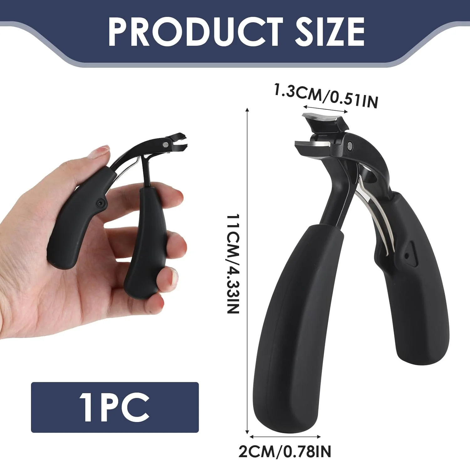 ناخن گیر سر زاویه دار، ارگونومیک، قیچی ناخن گیر با محفظه، برای ناخن های ضخیم آقایان (مشکی) ناخن گیر سر زاویه دار، ارگونومیک، قیچی ناخن گیر با محفظه، برای ناخن های ضخیم آقایان (مشکی)