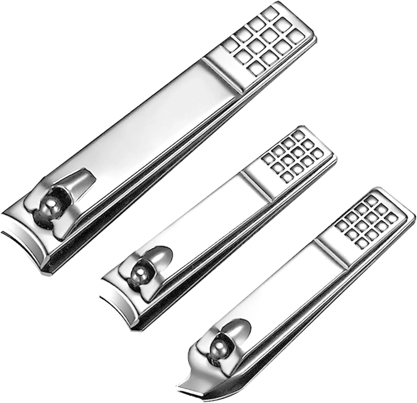 ست سه عددی ناخن گیر، ناخن گیرهای فوق العاده تیز و بادوام برای ناخن های دست و پا، نقره ای ست سه عددی ناخن گیر، ناخن گیرهای فوق العاده تیز و بادوام برای ناخن های دست و پا، نقره ای