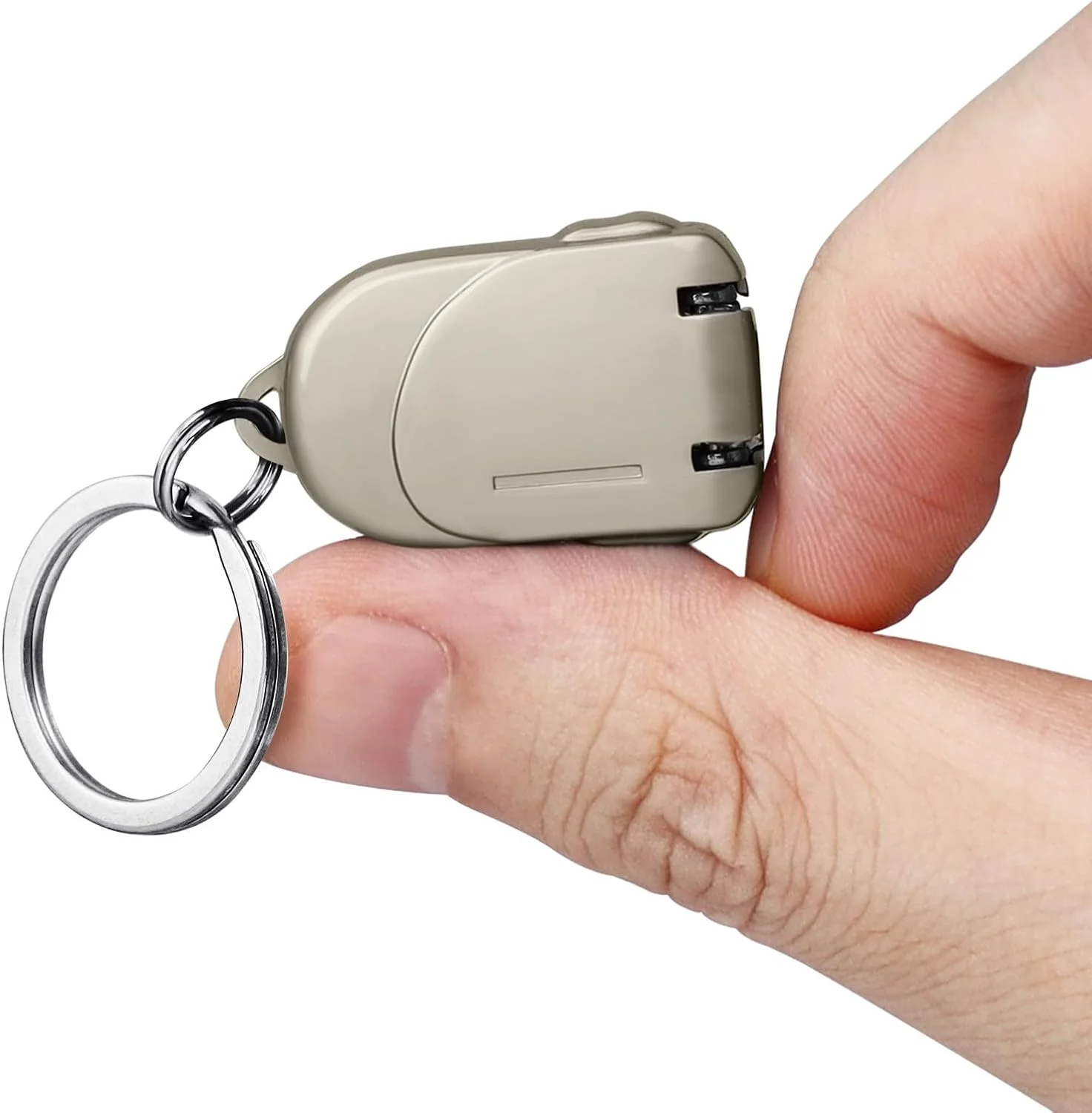 ناخن گیر تاشو قابل حمل، جمع و جور، جاکلیدی مسافرتی با محفظه، استیل ضد زنگ، مینی، شامپاین ناخن گیر تاشو قابل حمل، جمع و جور، جاکلیدی مسافرتی با محفظه، استیل ضد زنگ، مینی، شامپاین