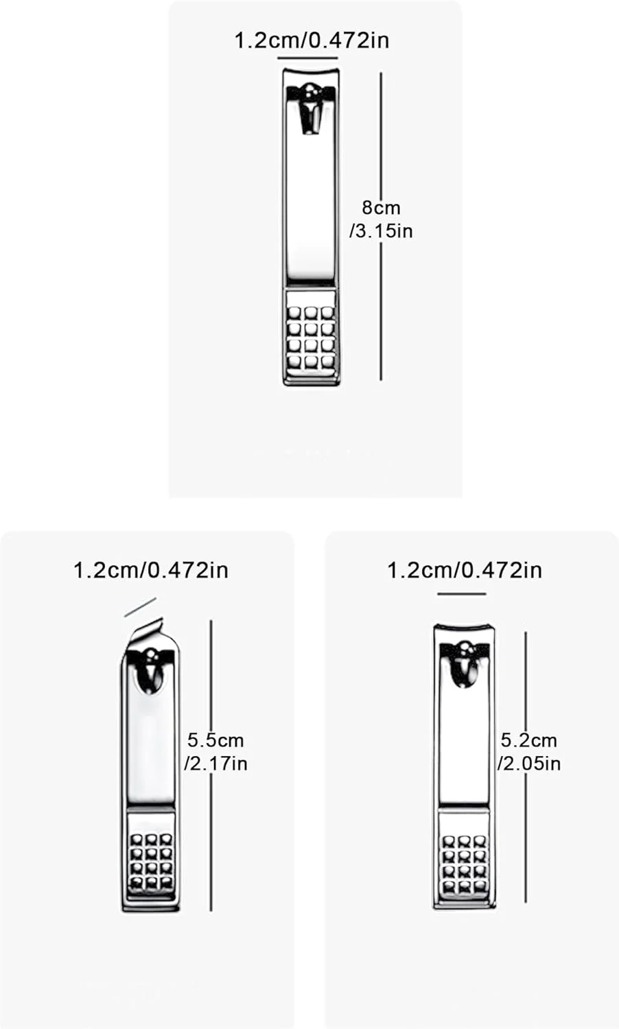 ست سه عددی ناخن گیر، ناخن گیرهای فوق العاده تیز و بادوام برای ناخن های دست و پا، نقره ای