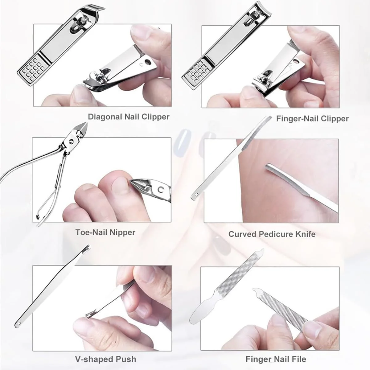 ست ۱۹ تکه ناخن گیر با کیف مسافرتی، ست ابزار ناخن برای هدیه، ناخن گیر استیل ضد زنگ، قیچی کوتیکول، سوهان ناخن ست ۱۹ تکه ناخن گیر با کیف مسافرتی، ست ابزار ناخن برای هدیه، ناخن گیر استیل ضد زنگ، قیچی کوتیکول، سوهان ناخن