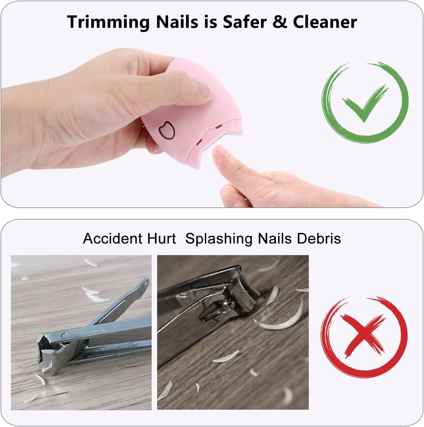 ناخن گیر برقی امن TERRIFI، ناخن گیر اتوماتیک، ناخن گیر انگشتی قابل شارژ USB، سوهان ناخن قابل حمل با صدای کم برای نوزاد، کودک، سالمند و بزرگسال (صورتی) ناخن گیر برقی امن TERRIFI، ناخن گیر اتوماتیک، ناخن گیر انگشتی قابل شارژ USB، سوهان ناخن قابل حمل با صدای کم برای نوزاد، کودک، سالمند و بزرگسال (صورتی)