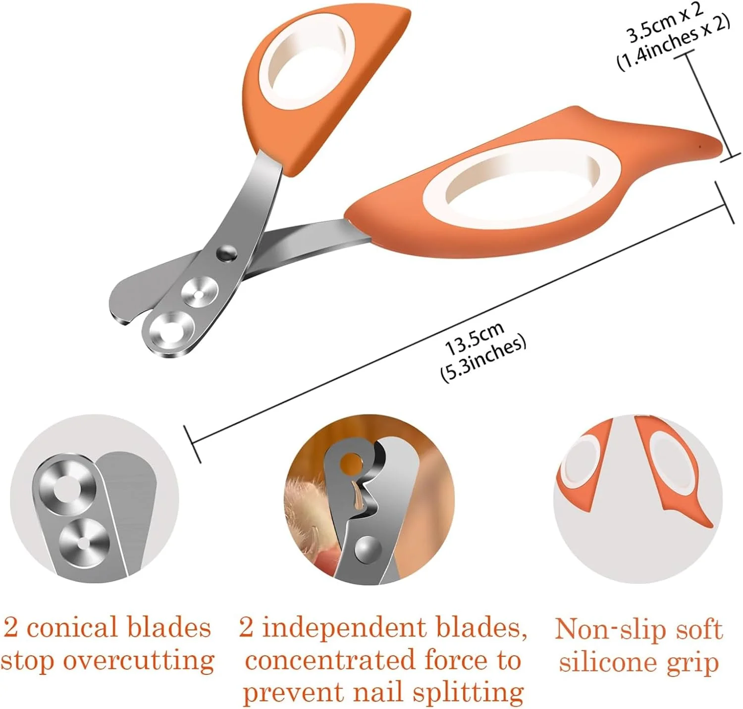ناخن گیر حرفه ای حیوانات خانگی - دارای 2 سوراخ ایمن برای کوتاه کردن ناخن گربه، سگ، پرنده، توله سگ، بچه گربه، جوجه تیغی، راسو، خرگوش ناخن گیر حرفه ای حیوانات خانگی - دارای 2 سوراخ ایمن برای کوتاه کردن ناخن گربه، سگ، پرنده، توله سگ، بچه گربه، جوجه تیغی، راسو، خرگوش