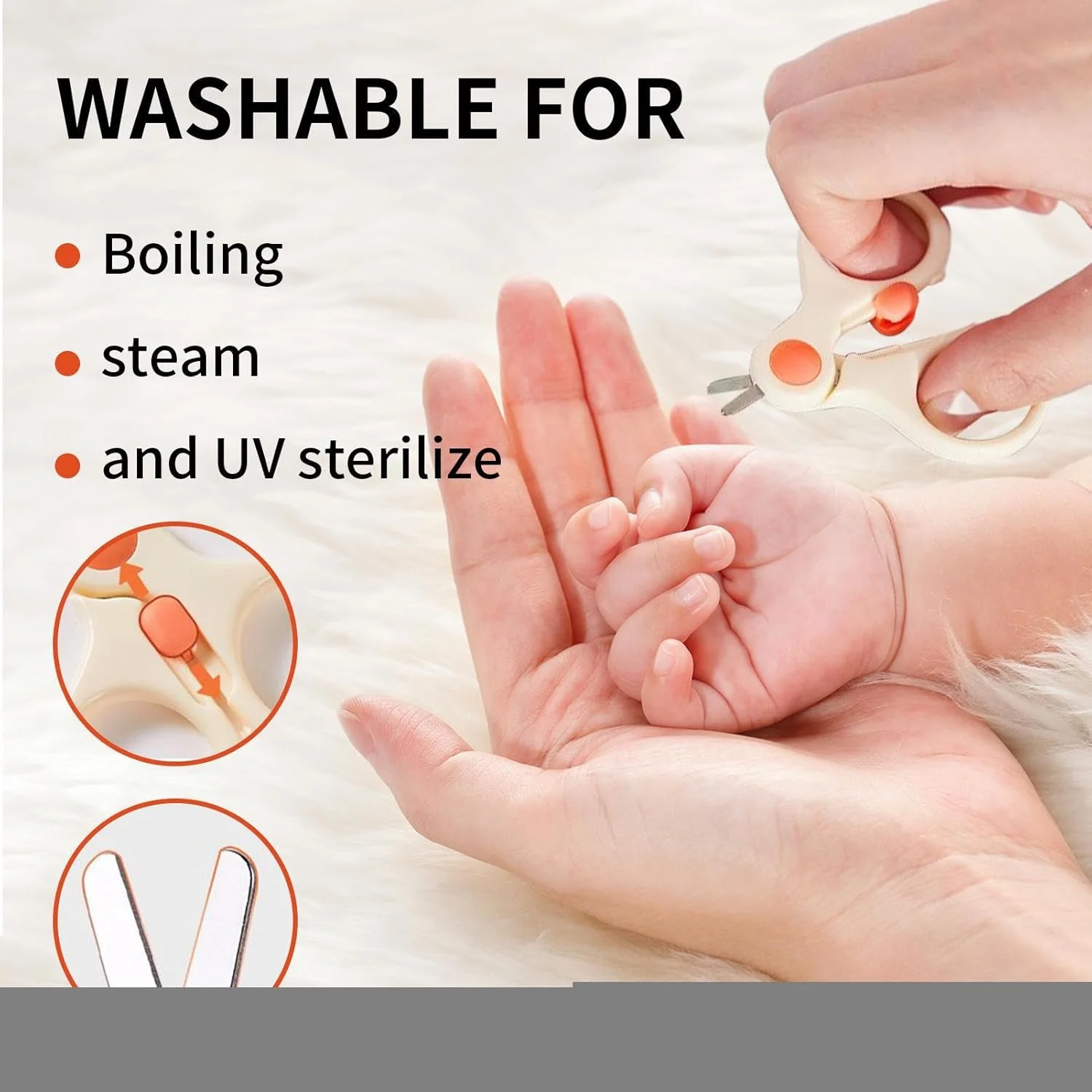 ست مراقبت از ناخن نوزاد، شامل قیچی، سوهان، موچین و ابزار مانیکور برای ناخن دست و پای کودکان نوپا، پسران و دختران، مناسب منزل، سفر، مدرسه، مهدکودک و گردش