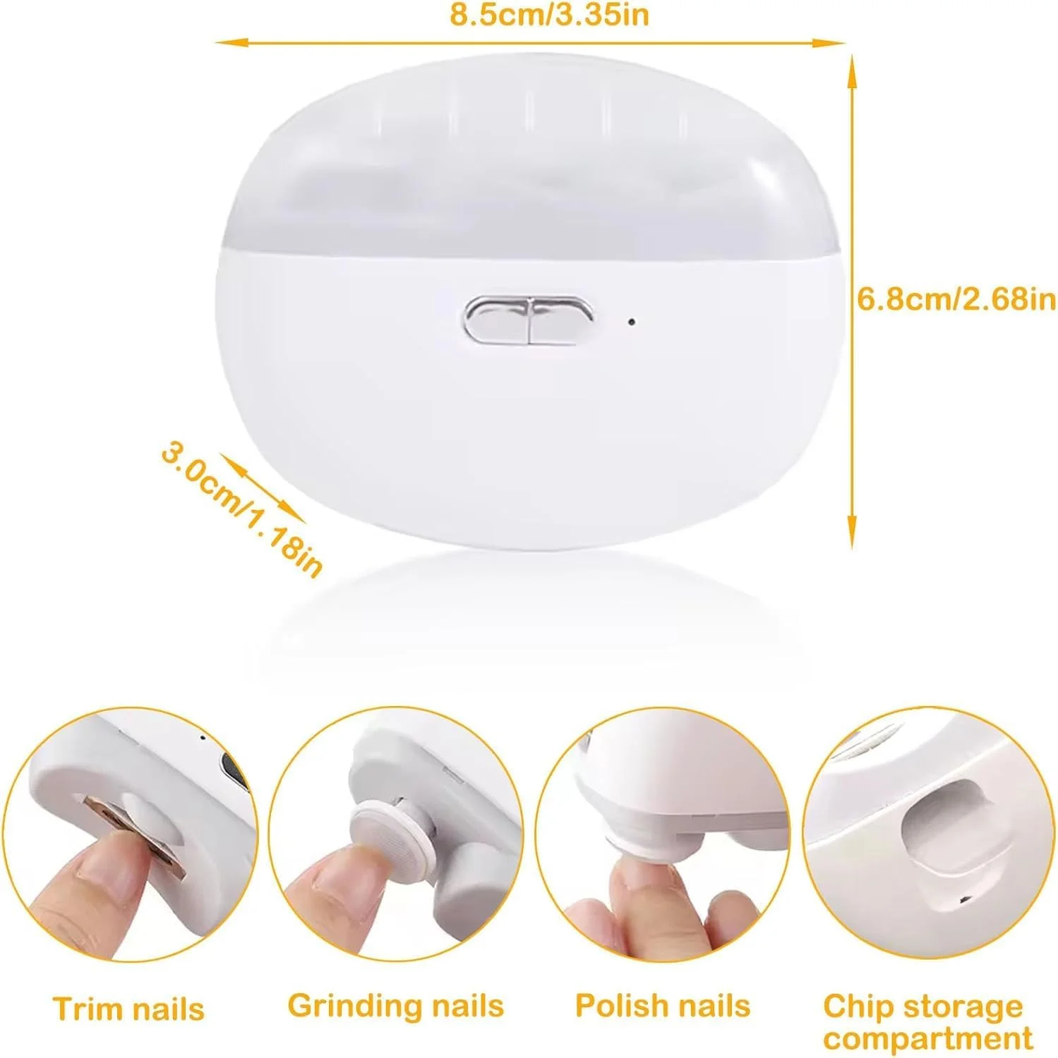 ناخن گیر برقی اتوماتیک، دستگاه پولیش و برش ناخن با چراغ LED، دارای محفظه نگهداری خرده ناخن، شارژ Type C، ناخن گیر ایمن برای نوزادان، کودکان، بزرگسالان و سالمندان ناخن گیر برقی اتوماتیک، دستگاه پولیش و برش ناخن با چراغ LED، دارای محفظه نگهداری خرده ناخن، شارژ Type C، ناخن گیر ایمن برای نوزادان، کودکان، بزرگسالان و سالمندان