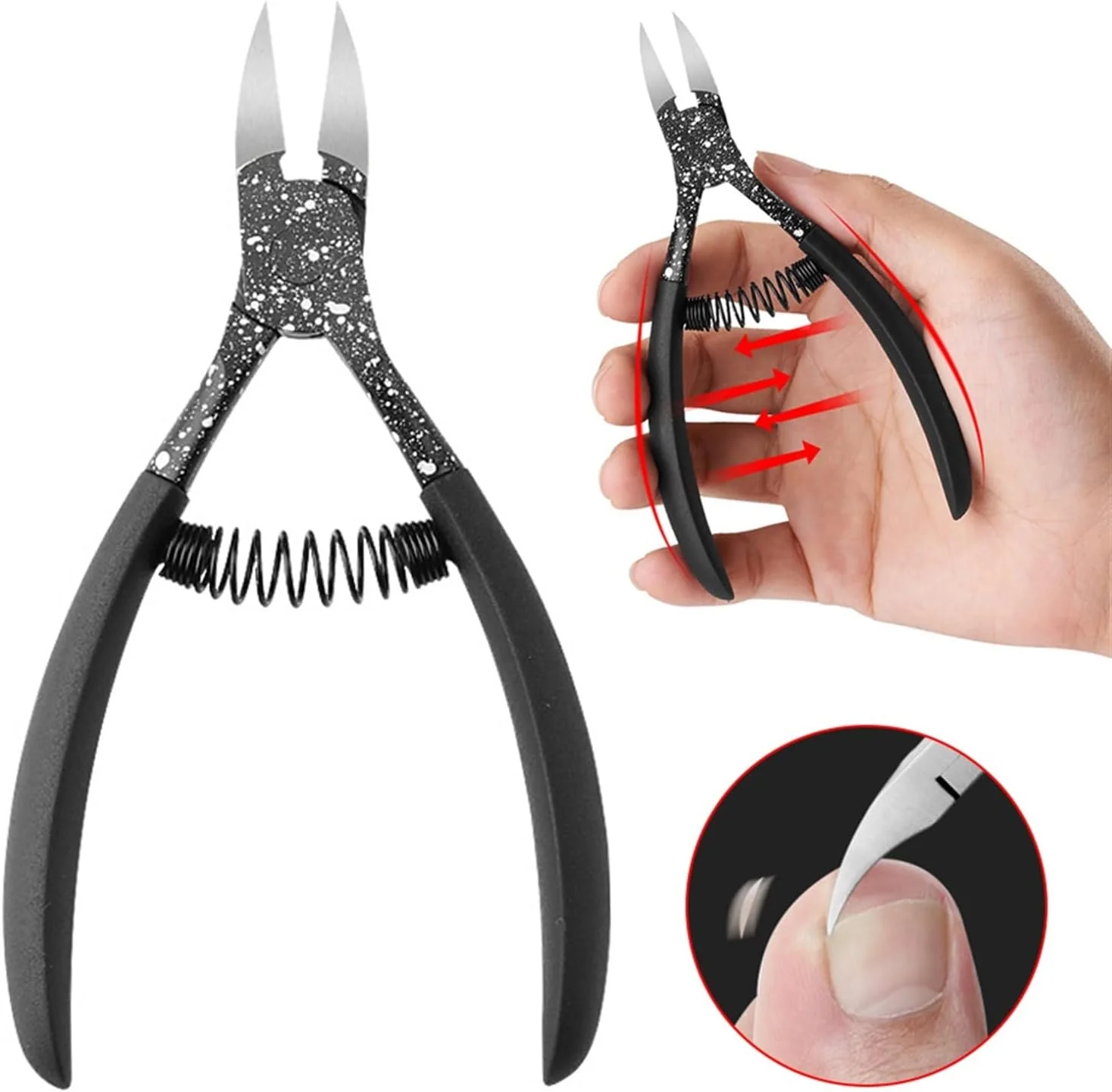 ناخن گیر پا، ناخن گیر مشکی، ابزار قیچی مانیکور، انبر، ابزار پدیکور، از بین برنده پوست مرده (رنگ: درجه یک) ناخن گیر پا، ناخن گیر مشکی، ابزار قیچی مانیکور، انبر، ابزار پدیکور، از بین برنده پوست مرده (رنگ: درجه یک)