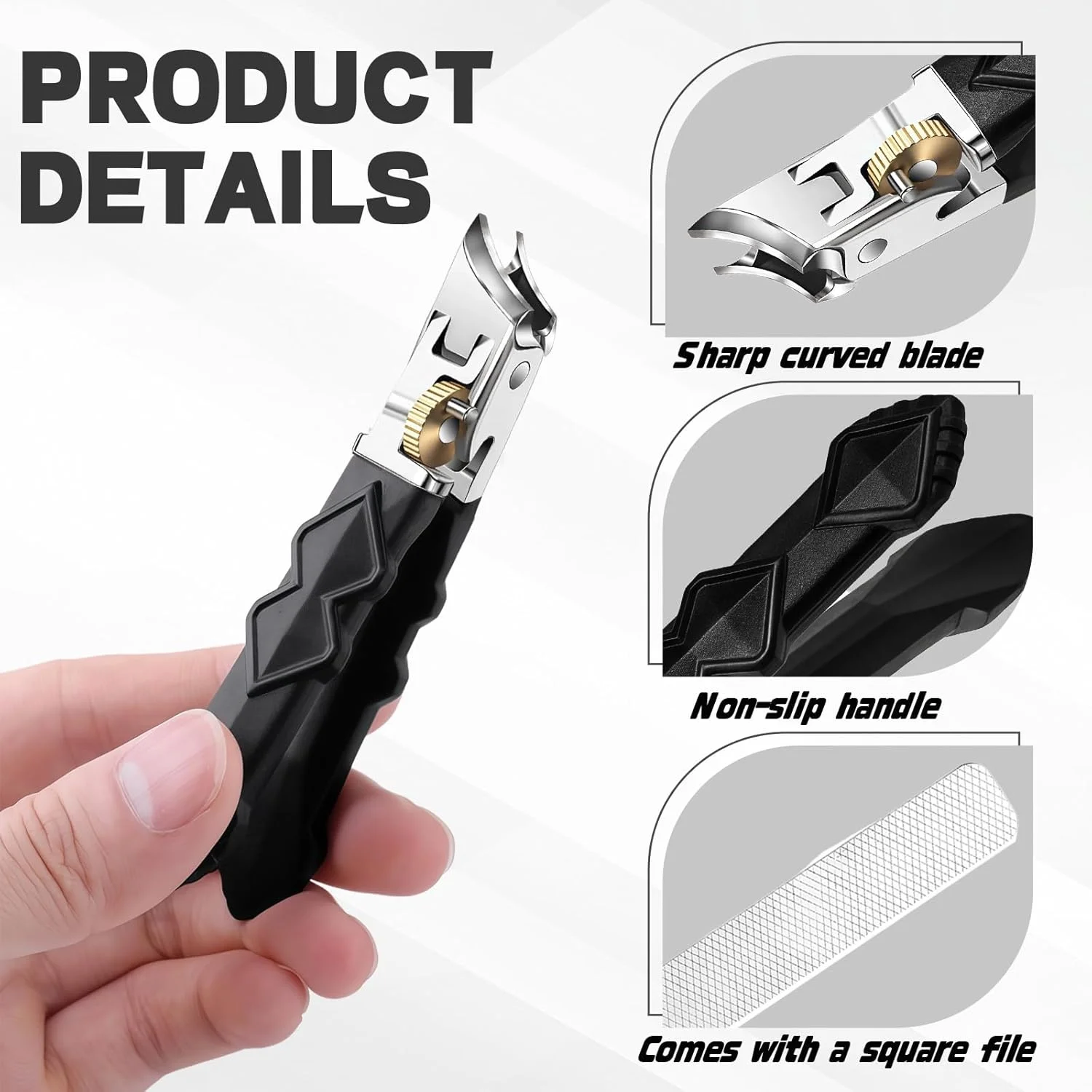 دو عدد ناخن گیر پیازکی Onglip-Nail برای ناخن های ضخیم، ناخن گیر حرفه ای با دهانه پهن، قفل ایمنی، ناخن گیر با عملکرد بالا