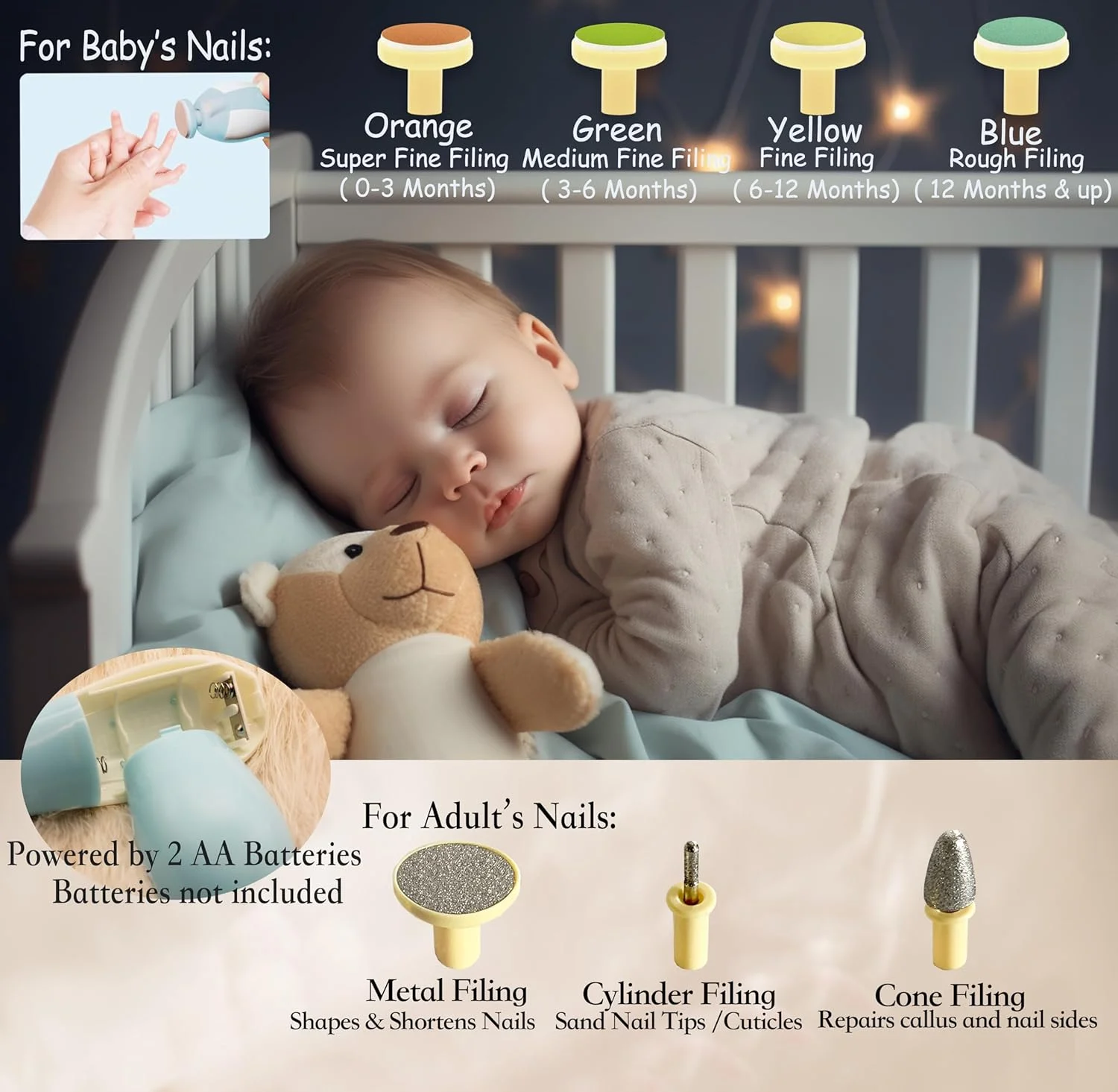 ست مانیکور کودک رویال آنجلز 20 در 1 | سوهان ناخن برقی ایمن کودک، ست سوهان ناخن کودک، سری های تعویضی اضافی، مناسب برای ناخن های دست و پای نوزاد و کودک نوپا، مرتب و براق کننده (زرد) ست مانیکور کودک رویال آنجلز 20 در 1 | سوهان ناخن برقی ایمن کودک، ست سوهان ناخن کودک، سری های تعویضی اضافی، مناسب برای ناخن های دست و پای نوزاد و کودک نوپا، مرتب و براق کننده (زرد)