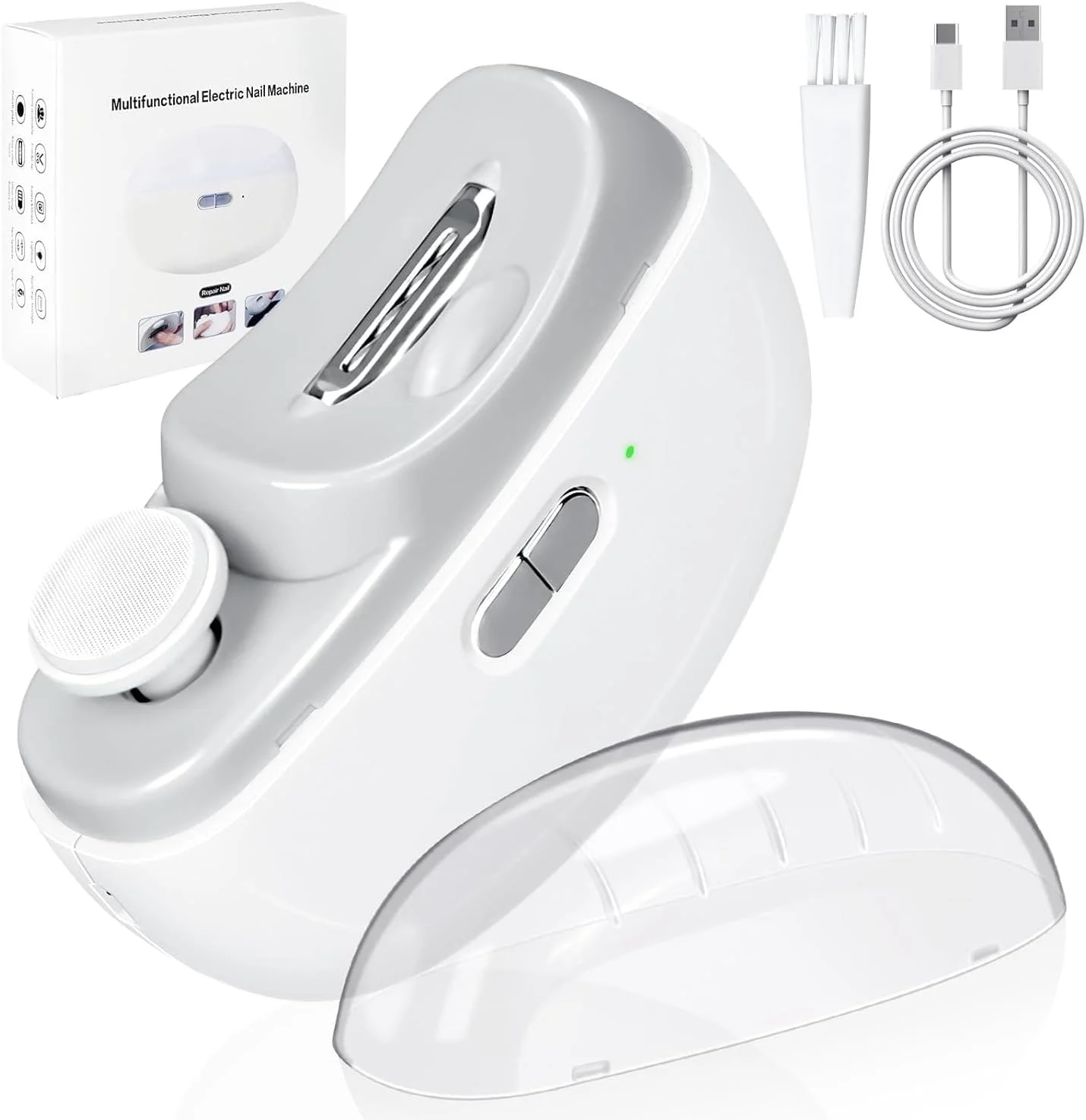 ناخن گیر برقی اتوماتیک Azonee، طراحی 2 در 1 شامل ناخن گیر و سوهان، دارای محفظه جمع آوری خرده ناخن، تریمر ناخن ایمن قابل شارژ با USB برای نوزادان، کودکان، سالمندان و بزرگسالان (سفید) ناخن گیر برقی اتوماتیک Azonee، طراحی 2 در 1 شامل ناخن گیر و سوهان، دارای محفظه جمع آوری خرده ناخن، تریمر ناخن ایمن قابل شارژ با USB برای نوزادان، کودکان، سالمندان و بزرگسالان (سفید)