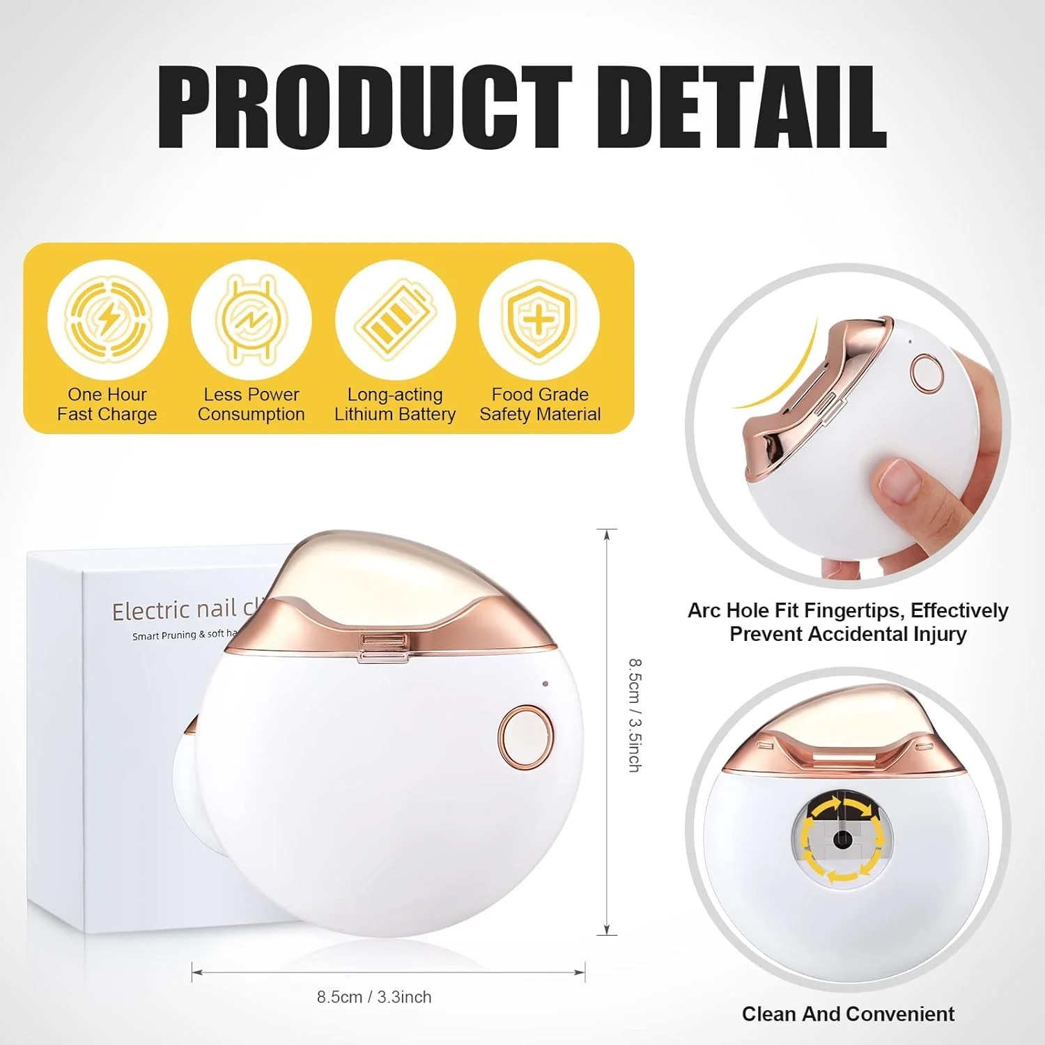 ناخن گیر اتوماتیک Minatee، ناخن گیر برقی ایمن، قیچی اصلاح ناخن، هدیه ای برای مراقبان، سالمندان، بزرگسالان، کودکان، مراکز نگهداری (سفید) ناخن گیر اتوماتیک Minatee، ناخن گیر برقی ایمن، قیچی اصلاح ناخن، هدیه ای برای مراقبان، سالمندان، بزرگسالان، کودکان، مراکز نگهداری (سفید)