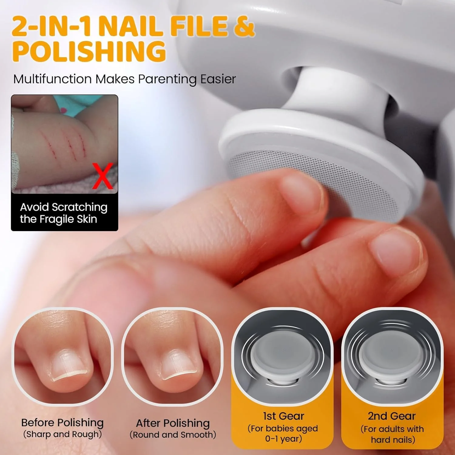 ناخن گیر برقی اتوماتیک Azonee، طراحی 2 در 1 شامل ناخن گیر و سوهان، دارای محفظه جمع آوری خرده ناخن، تریمر ناخن ایمن قابل شارژ با USB برای نوزادان، کودکان، سالمندان و بزرگسالان (سفید) ناخن گیر برقی اتوماتیک Azonee، طراحی 2 در 1 شامل ناخن گیر و سوهان، دارای محفظه جمع آوری خرده ناخن، تریمر ناخن ایمن قابل شارژ با USB برای نوزادان، کودکان، سالمندان و بزرگسالان (سفید)