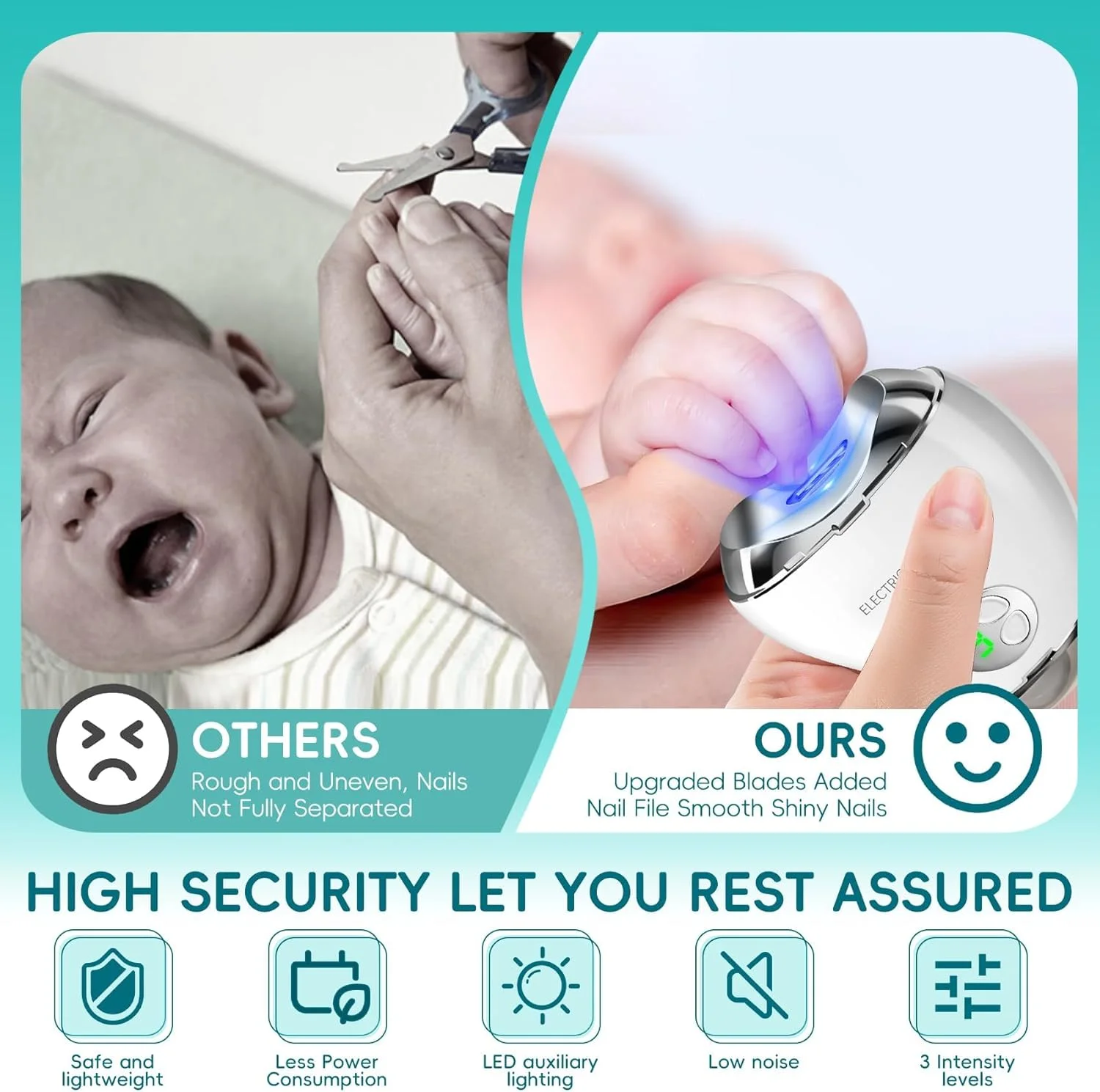 ناخن گیر برقی اوشیما، نمایشگر دیجیتال LCD با 3 سرعت، دارای محفظه نگهداری خودکار ناخن، سوهان ناخن ایمن و قابل شارژ با USB برای کودکان ناخن گیر برقی اوشیما، نمایشگر دیجیتال LCD با 3 سرعت، دارای محفظه نگهداری خودکار ناخن، سوهان ناخن ایمن و قابل شارژ با USB برای کودکان