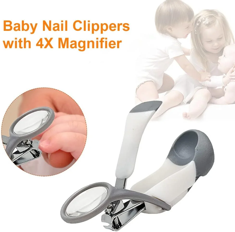 ناخن گیر کودک Fawoonu با ذره بین 4X، ایمنی درجه یک برای نوزادان و کودکان نوپا