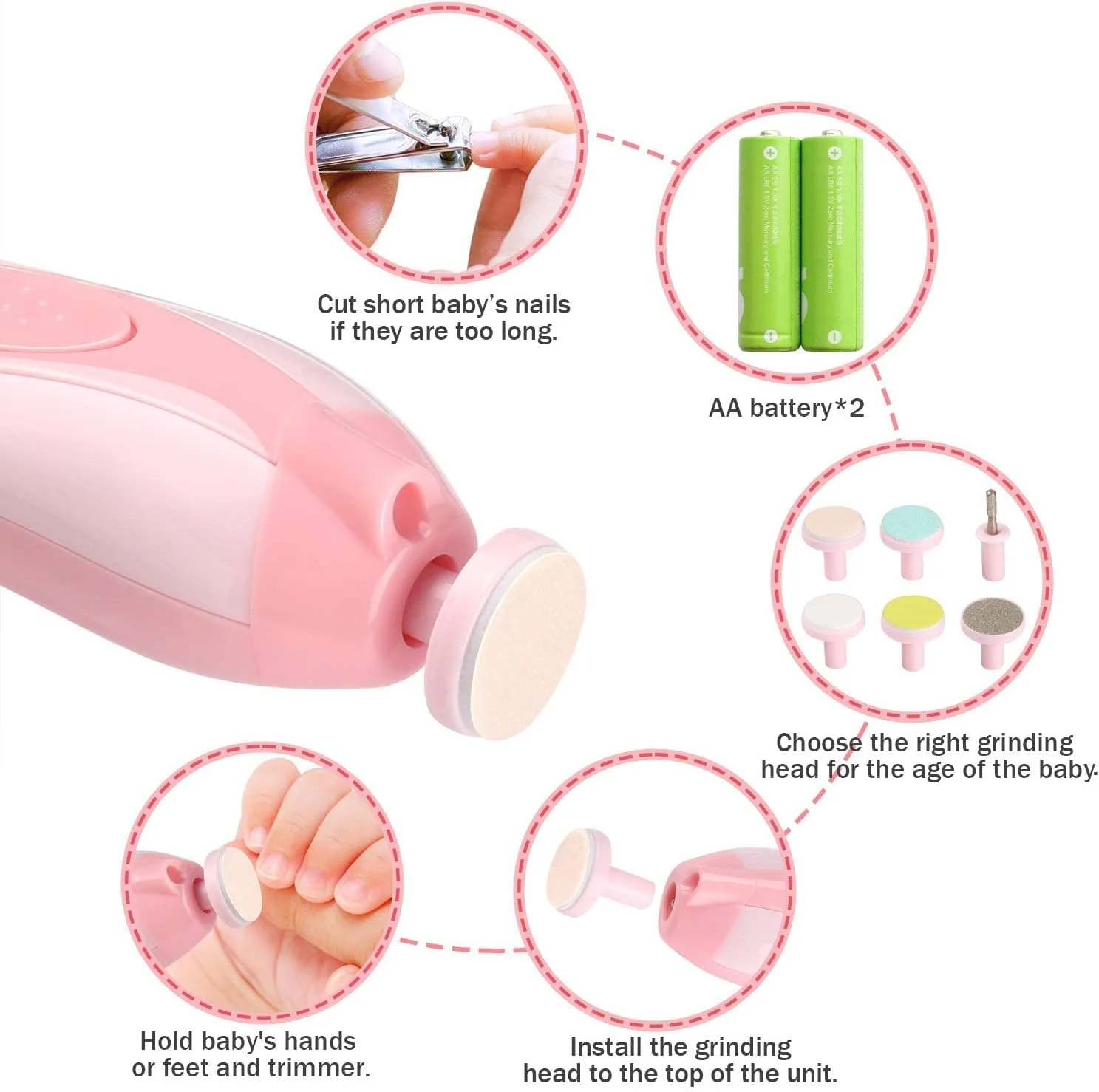 سوهان ناخن برقی کودک، سوهان برقی ناخن نوزاد، ناخن گیر، ناخن گیر ایمنی کودک، ناخن گیر کودک نوپا (صورتی) سوهان ناخن برقی کودک، سوهان برقی ناخن نوزاد، ناخن گیر، ناخن گیر ایمنی کودک، ناخن گیر کودک نوپا (صورتی)