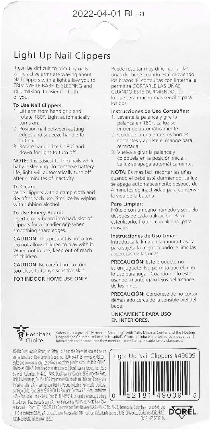 (1 بسته) - ناخن گیر کودک Safety 1st Sleepy Baby با چراغ LED داخلی (1 بسته) - ناخن گیر کودک Safety 1st Sleepy Baby با چراغ LED داخلی