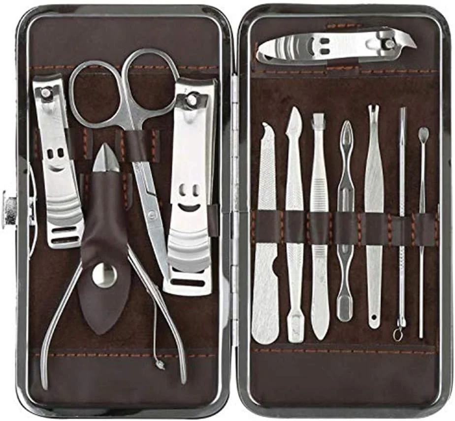 ست مانیکور 12 تکه استیل ضد زنگ، ابزار مراقبت از ناخن با قیچی، سوهان و ناخن گیر کوچک ست مانیکور 12 تکه استیل ضد زنگ، ابزار مراقبت از ناخن با قیچی، سوهان و ناخن گیر کوچک