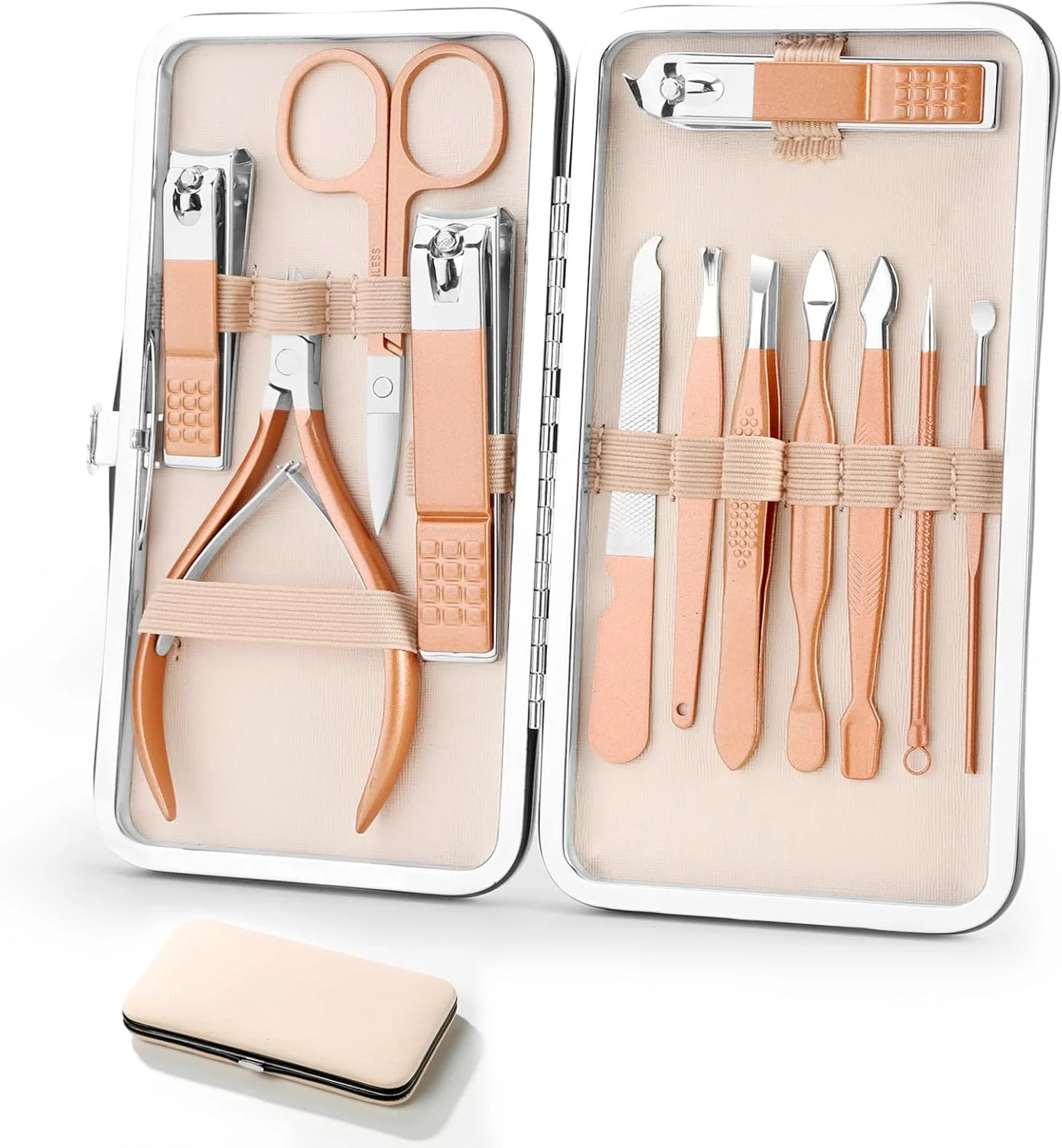 ست مانیکور Aceoce حرفه ای فوق العاده تیز و بادوام، ست پیرایش مردانه و زنانه، ست ناخن گیر استیل ضد زنگ، ست مانیکور پدیکور حرفه ای 12 تکه در جعبه مسافرتی ست مانیکور Aceoce حرفه ای فوق العاده تیز و بادوام، ست پیرایش مردانه و زنانه، ست ناخن گیر استیل ضد زنگ، ست مانیکور پدیکور حرفه ای 12 تکه در جعبه مسافرتی