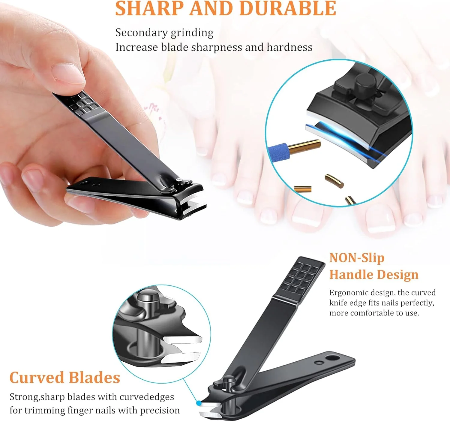 ست حرفه ای 25 تکه ناخن گیر، استیل ضد زنگ، زرد/خاکستری/مشکی، سبک مدرن، مردانه و زنانه ست حرفه ای 25 تکه ناخن گیر، استیل ضد زنگ، زرد/خاکستری/مشکی، سبک مدرن، مردانه و زنانه