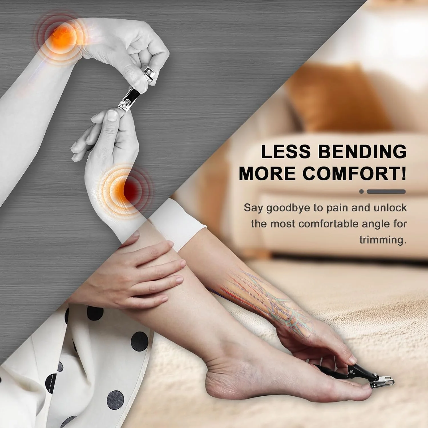 ناخن گیر دسته بلند با قابلیت چرخش 360 درجه، مناسب سالمندان، آقایان و بانوان - ناخن گیر فولادی ممتاز به همراه سوهان شیشه ای برای ناخن های ضخیم پا ناخن گیر دسته بلند با قابلیت چرخش 360 درجه، مناسب سالمندان، آقایان و بانوان - ناخن گیر فولادی ممتاز به همراه سوهان شیشه ای برای ناخن های ضخیم پا