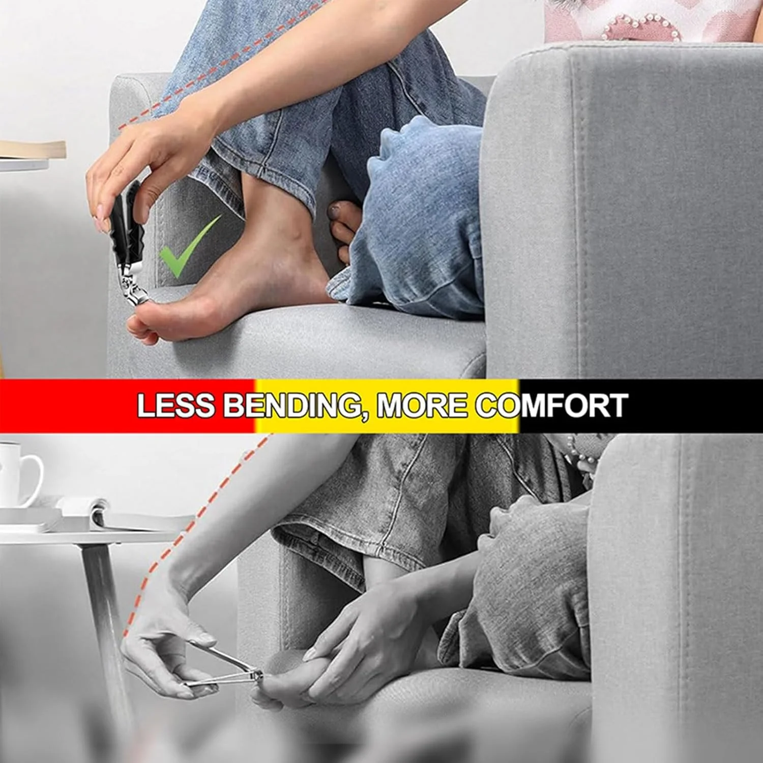 ناخن گیر حرفه ای کلیپ مستر پرو، ناخن گیر جدید 2024، ناخن گیر سر زاویه دار (2 عدد)، مشکی، استیل ضد زنگ