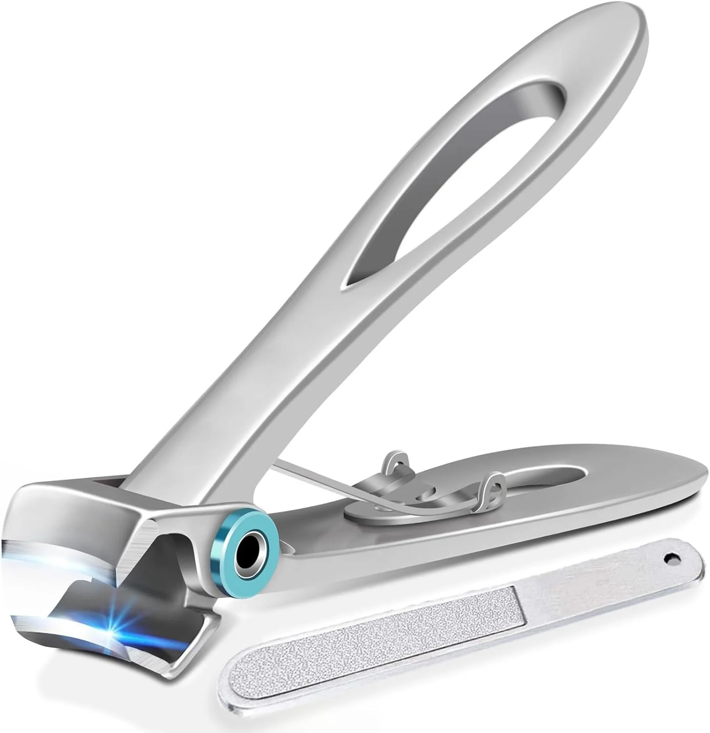 ناخن گیر به همراه سوهان ناخن، ناخن گیر بزرگ برای ناخن های ضخیم با دهانه پهن، تیغه خمیده تیز، ناخن گیر بادوام و قیچی اصلاح ناخن برای آقایان و سالمندان