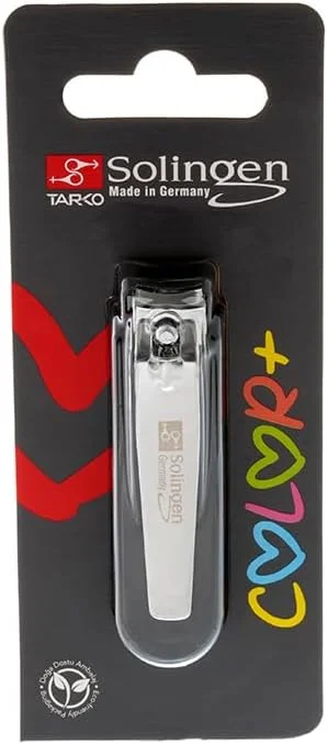 ناخن گیر رنگی سولینگن - قیچی ناخن استیل ضد زنگ با دسته پلاستیکی ضد لغزش - ارگونومیک، بادوام، تیغه تیز برای آقایان، خانم ها و کودکان (مشکی)