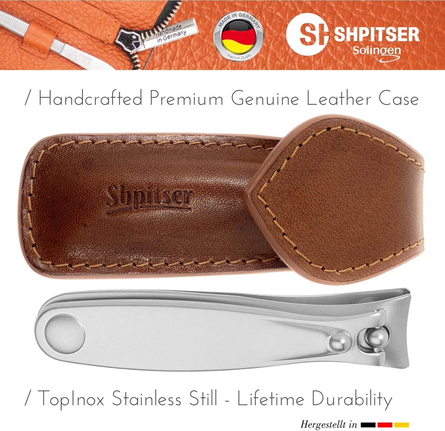 ناخن گیر اشپیتزر از فولاد ضد زنگ سولینگن، ناخن گیر انگشتان دست و پا آلمانی TopInox، مراقبت از ناخن برای آقایان و بانوان در جعبه چرمی اصل (قهوه ای تیره) ناخن گیر اشپیتزر از فولاد ضد زنگ سولینگن، ناخن گیر انگشتان دست و پا آلمانی TopInox، مراقبت از ناخن برای آقایان و بانوان در جعبه چرمی اصل (قهوه ای تیره)