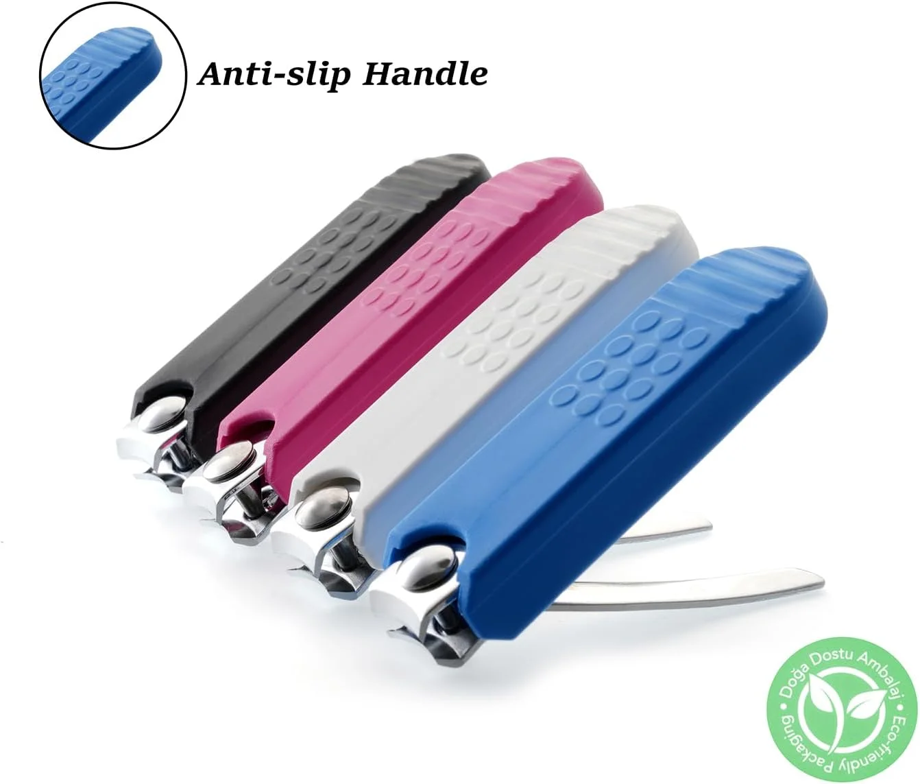 ناخن گیر رنگی سولینگن - قیچی ناخن استیل ضد زنگ با دسته پلاستیکی ضد لغزش - ارگونومیک، بادوام، تیغه تیز برای آقایان، خانم ها و کودکان (مشکی)