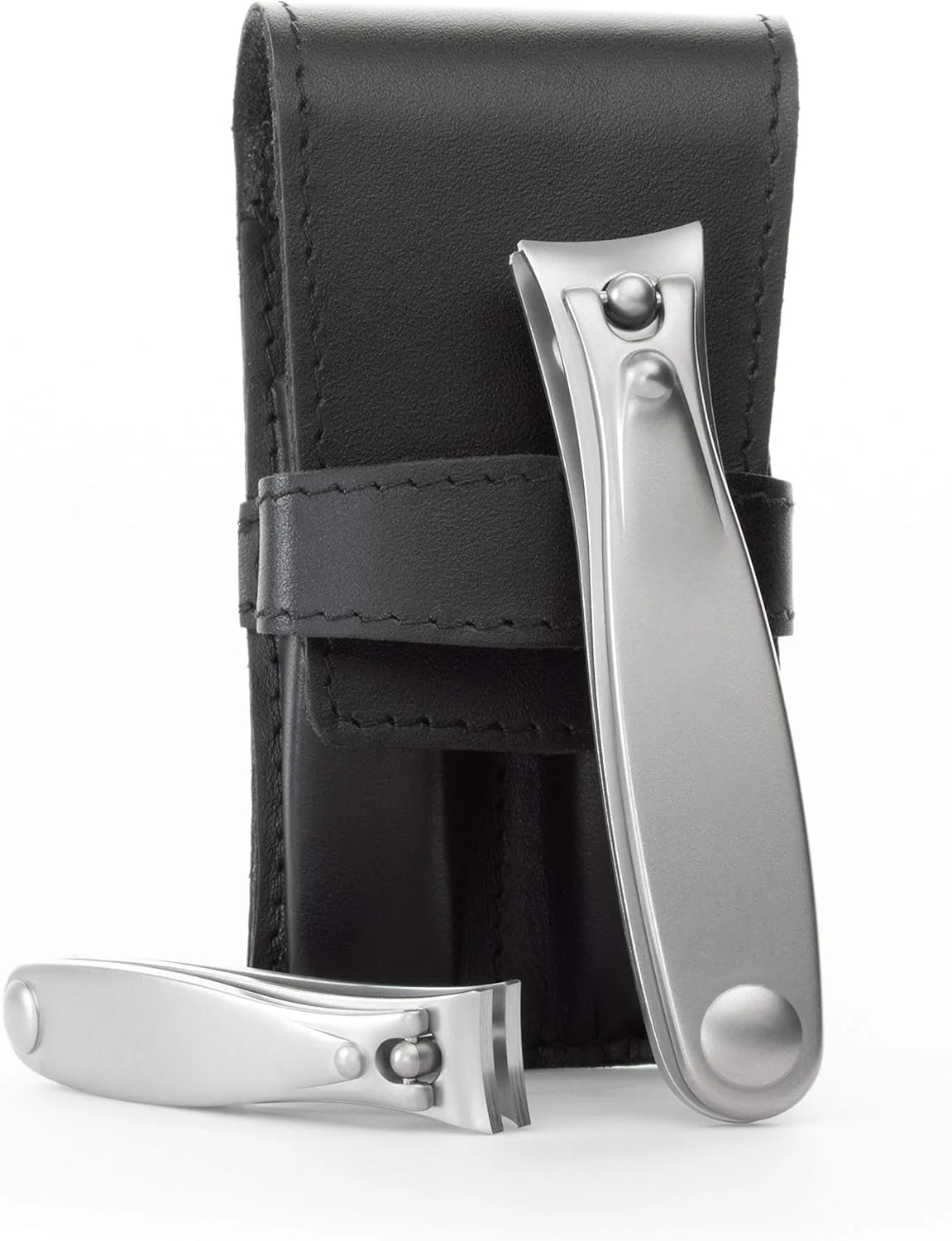 ست ناخن گیر GERMANIKURE در کیف چرمی مشکی – ساخت اخلاقی در سولینگن آلمان، ابزارهای فولاد ضد زنگ FINOX – کیت مانیکور و پدیکور با کیفیت حرفه ای